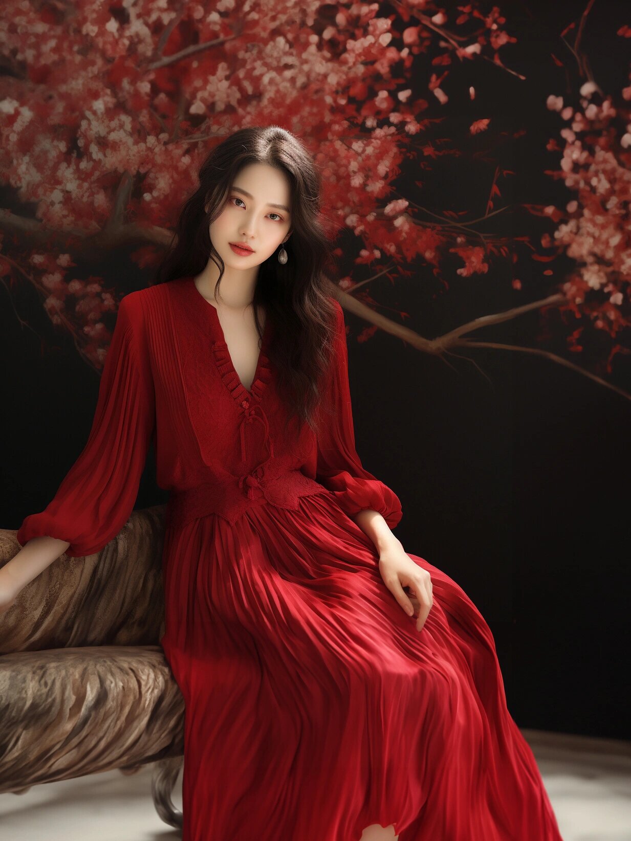 红裙直接封神红色连衣裙