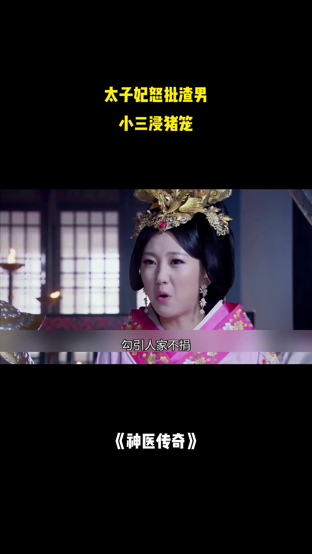 神医传奇:太子妃怒批渣男,小三浸猪笼
