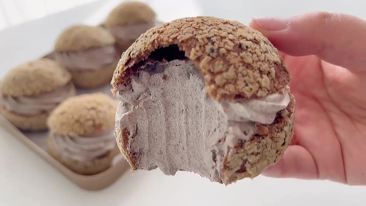 奥利奥奶油泡芙超多奥奥奶油外壳酥脆