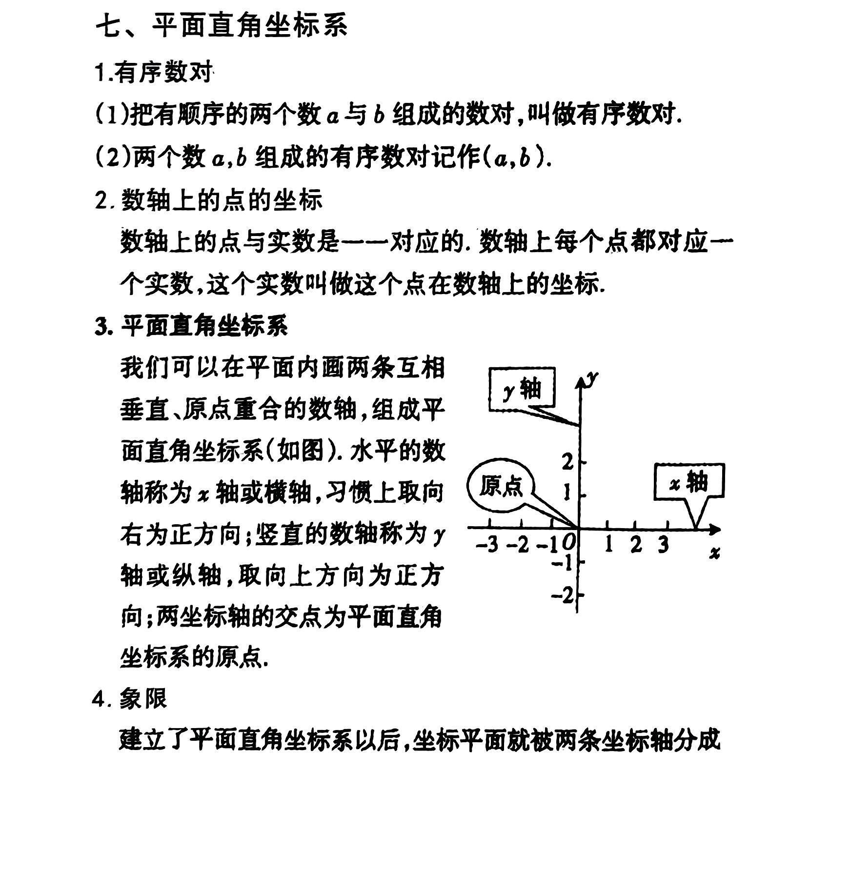 平面直角坐标系总结图片