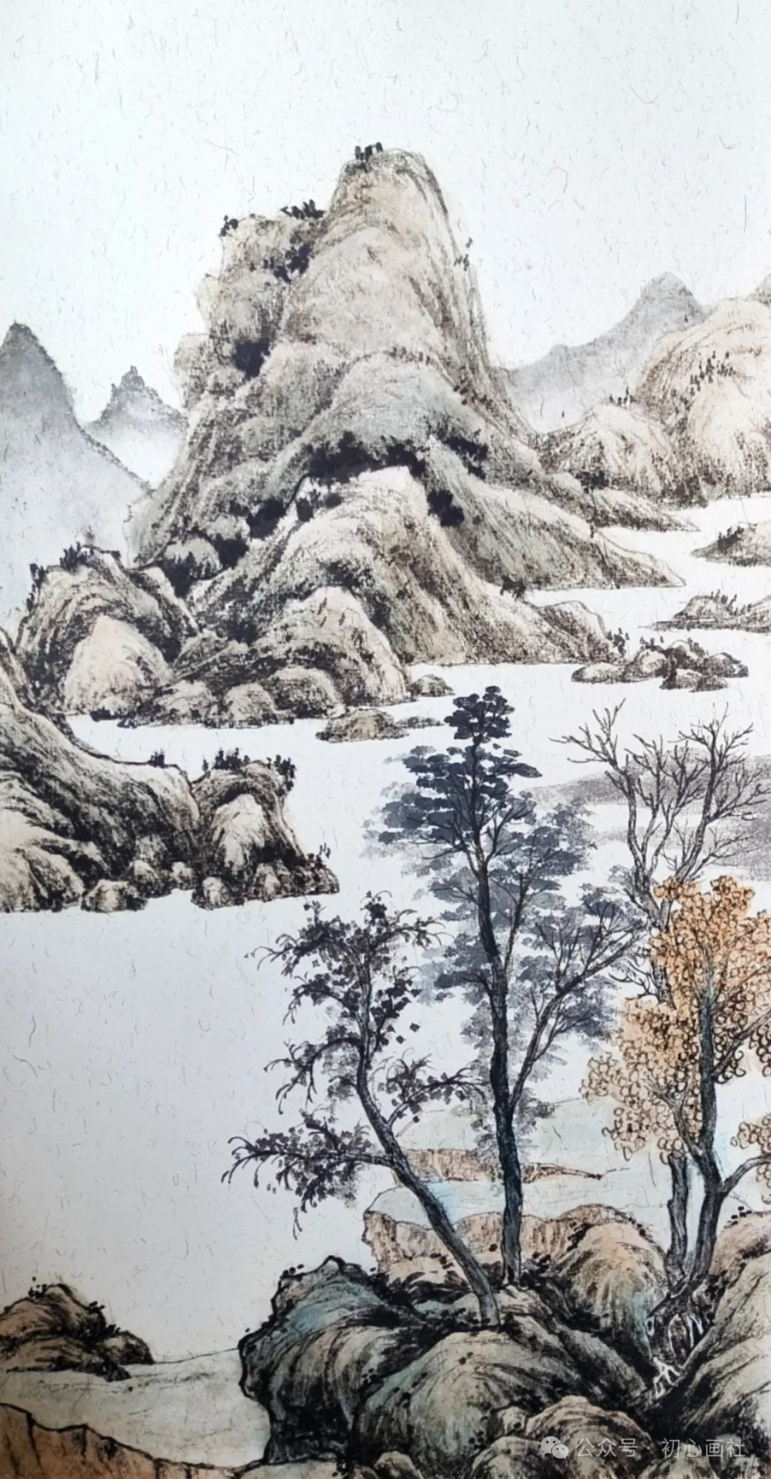 70x90cm  江西上饶(请横屏欣赏)鲍继光《溪边无人花自垂》46x68cm