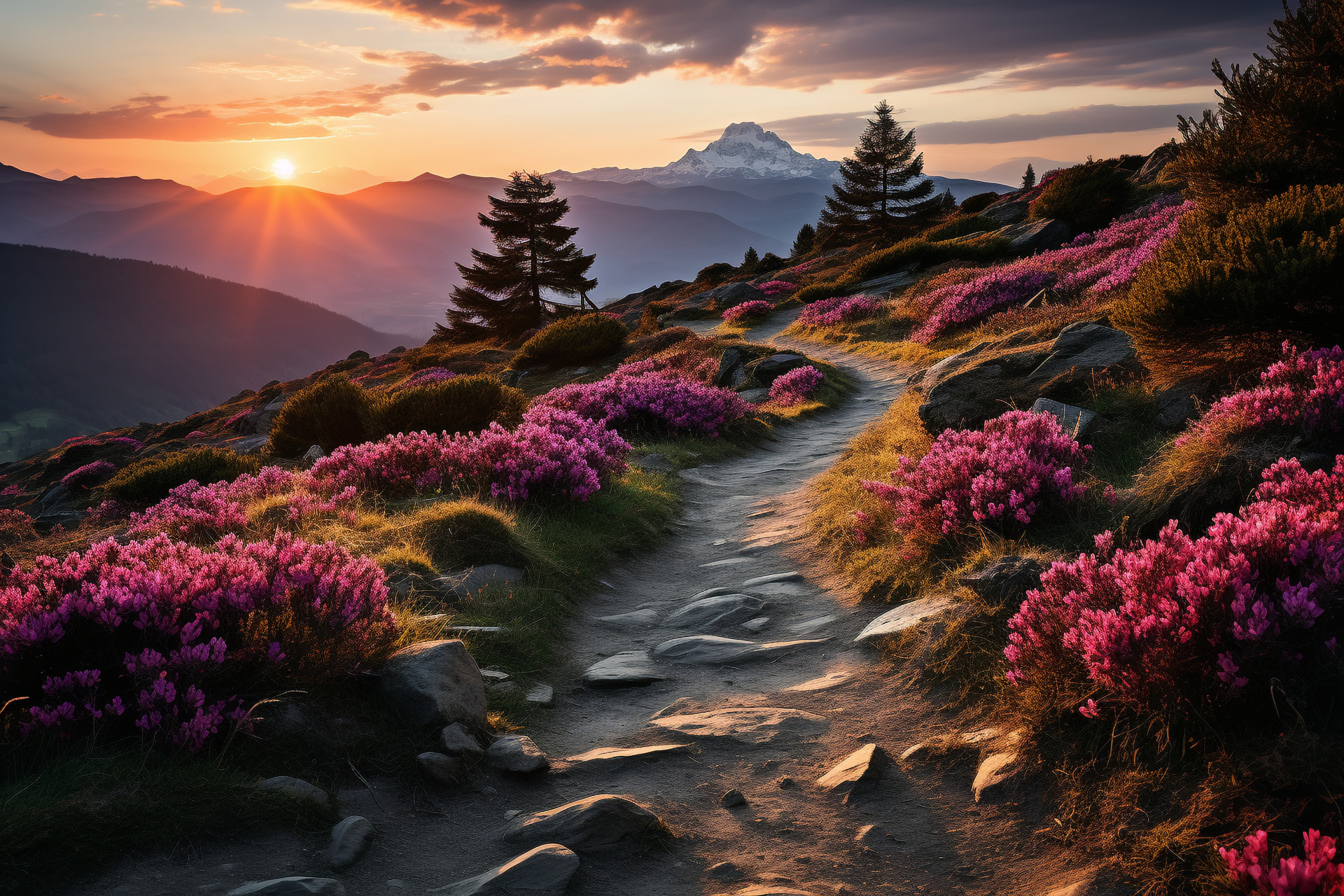 唯美的花海小路怎么拍?  花海中的小路,是春天最具诗意的场景之一.