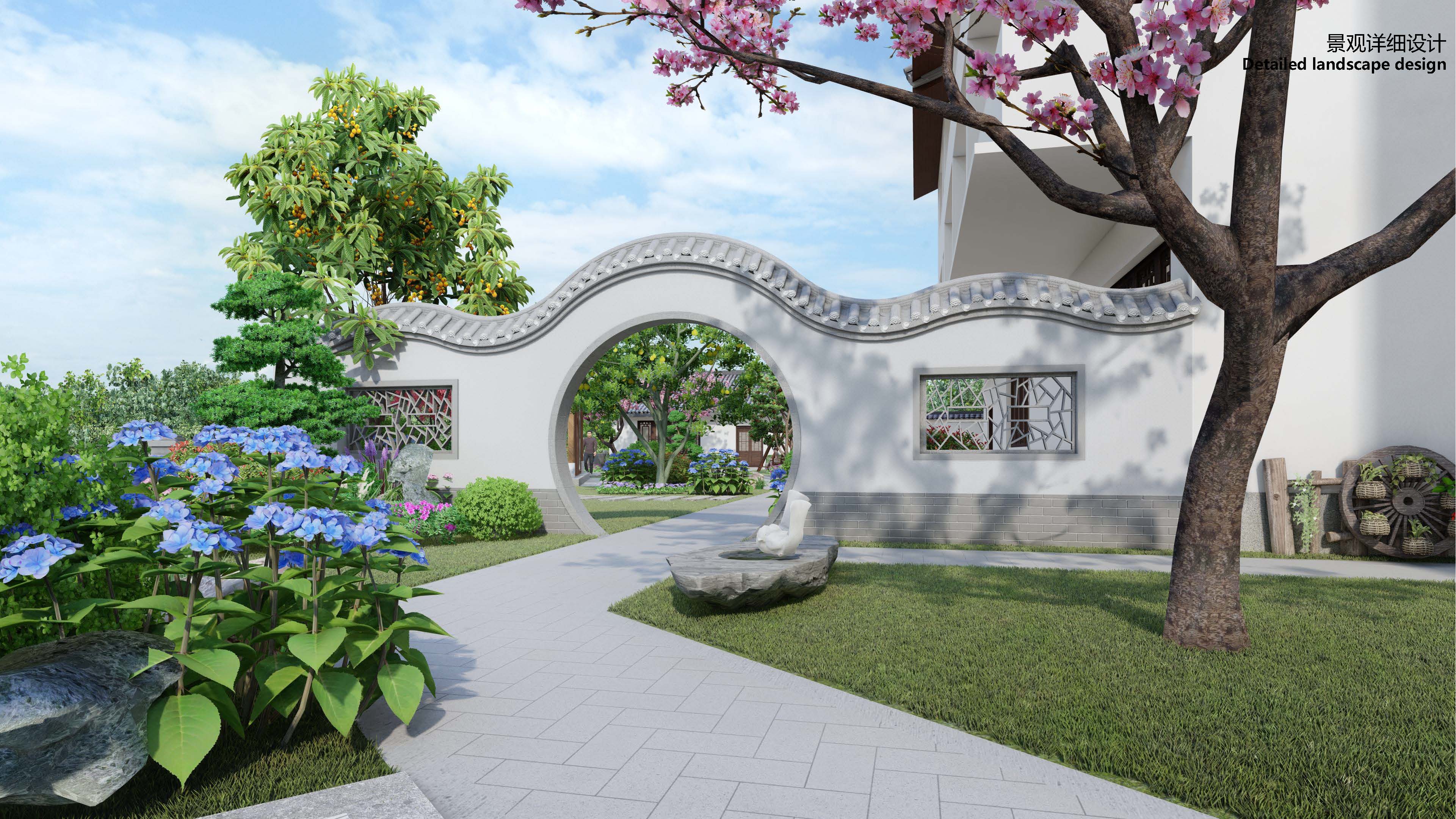 书法艺术家四合院庄园建筑景观规划设计建造