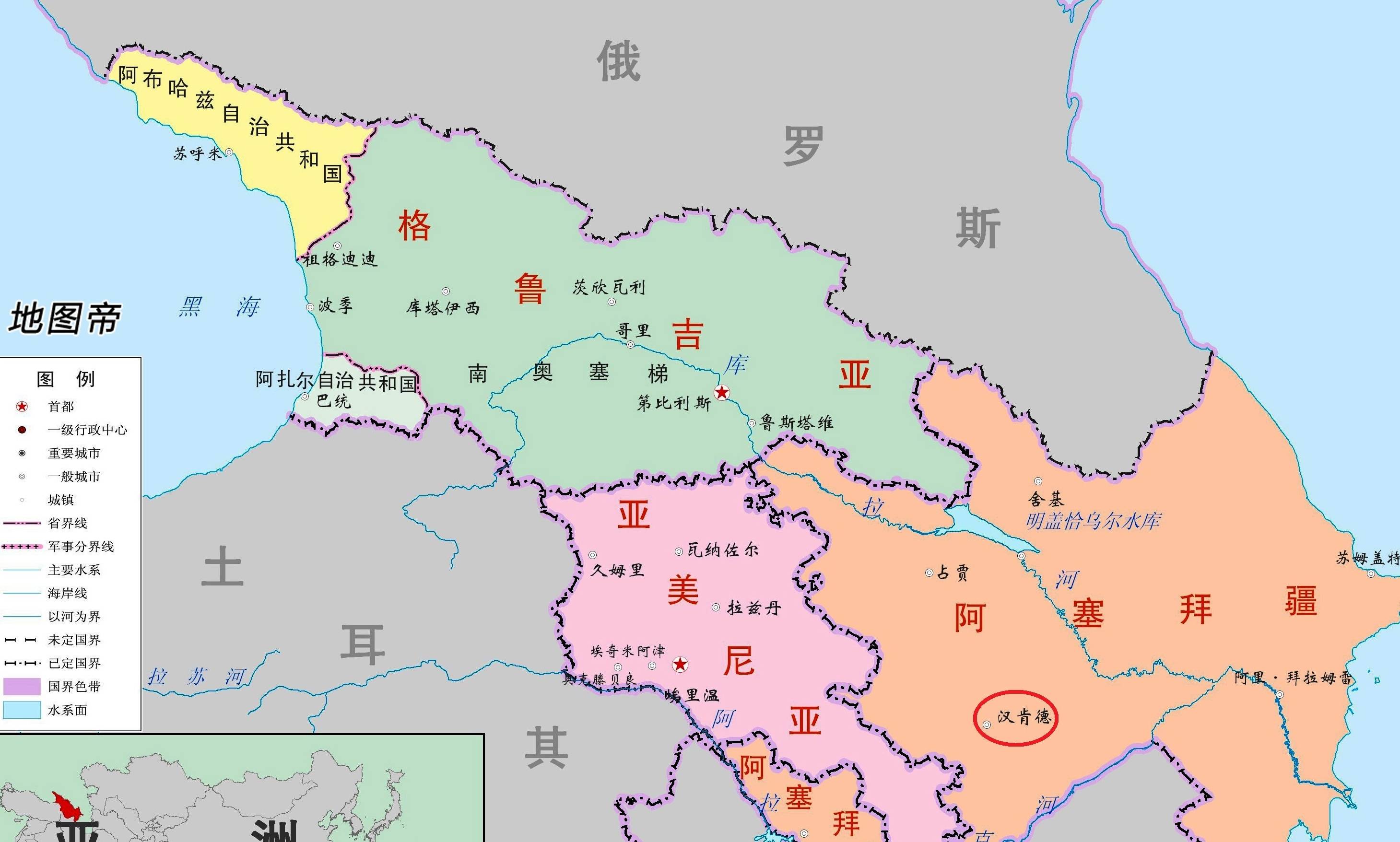 纳卡地区实际控制地图图片