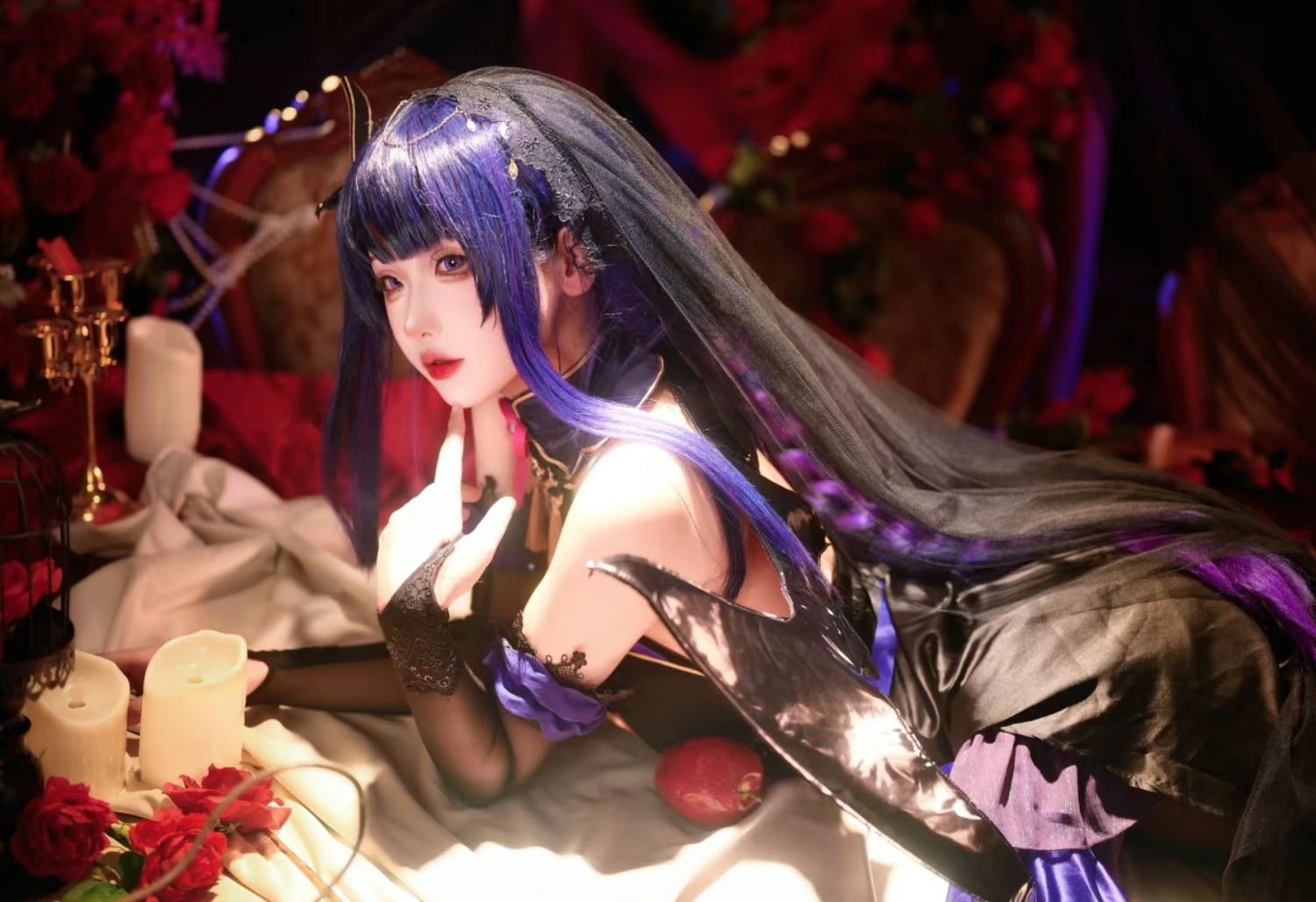 魅魔版《原神》雷电将军cos,尽显妖娆性感,太美了