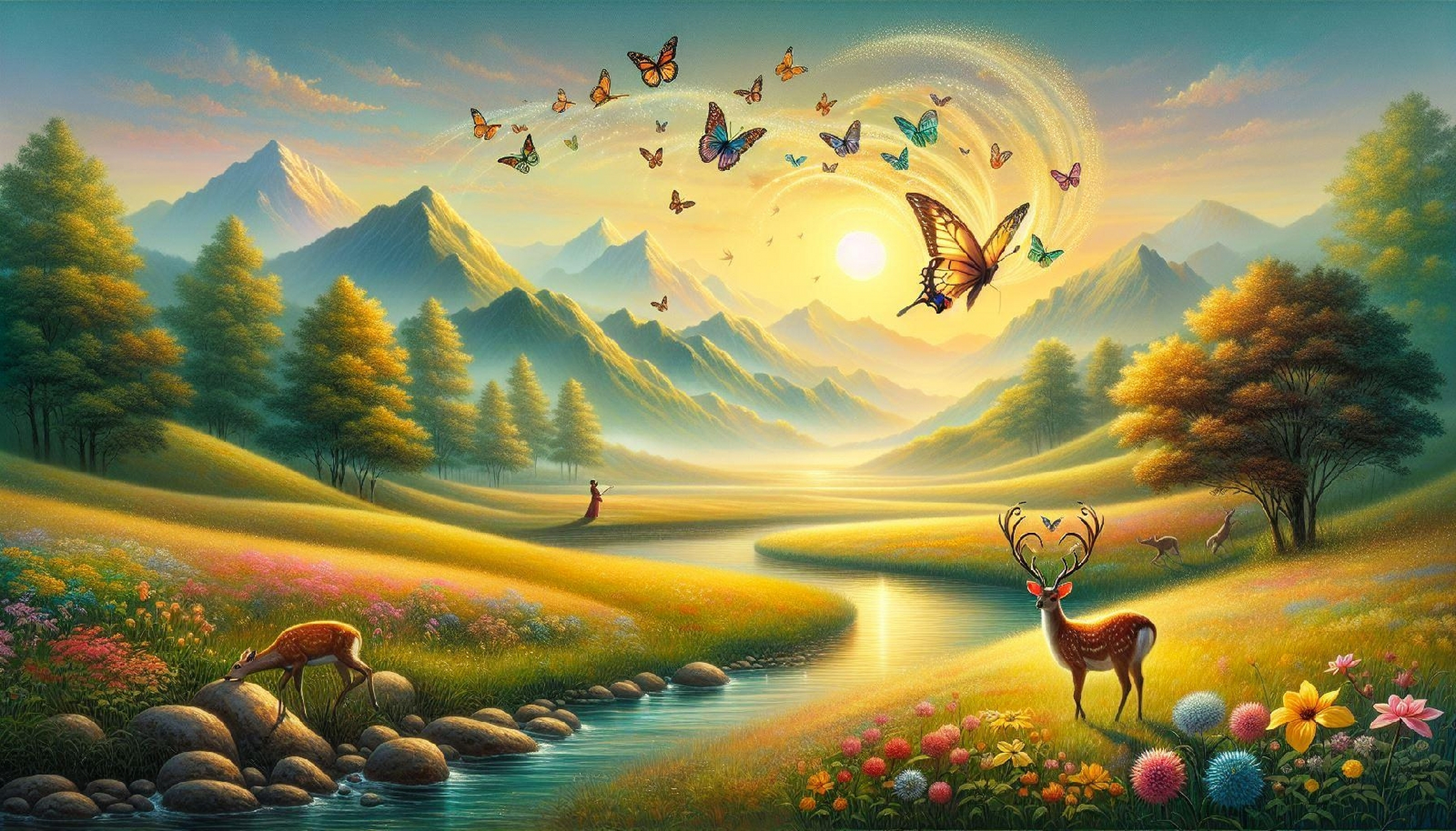 海子诗歌《感动》:"早晨是一只花鹿,踩到我额上,世界多么好!