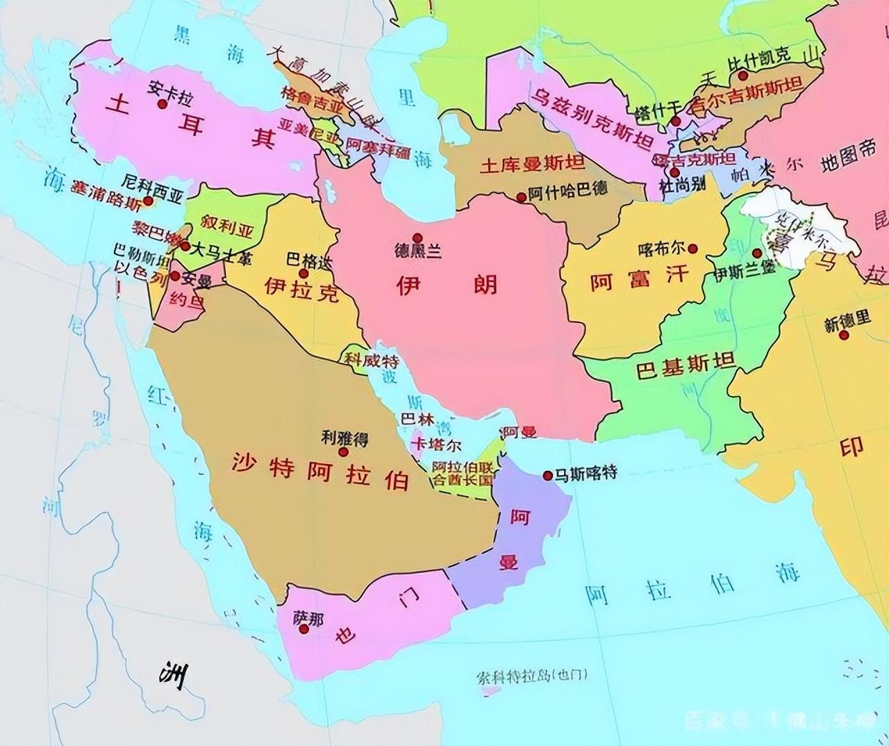 伊朗的全称叫做伊朗伊斯兰共和国,东西北三面分别与阿富汗,巴基斯坦