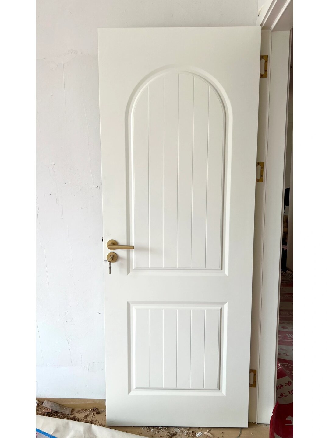 快来抄作业850的实木多层烤漆门,象牙白