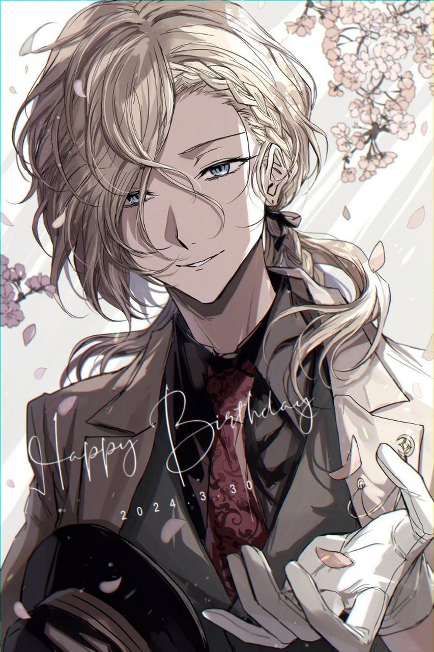 文豪野犬#  3 月 30 日  魏尔伦的生日 生日快乐 (twi:mochikuma2)