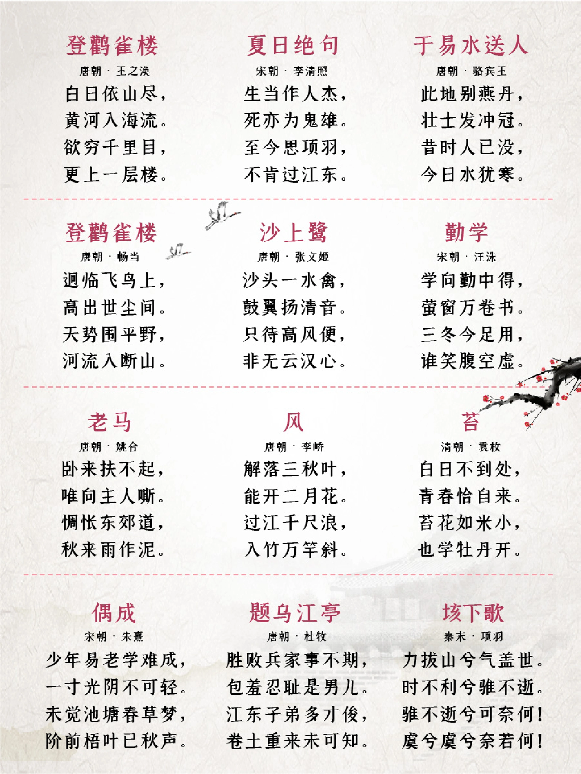给孩子们励志的古诗词,35首励志诗!