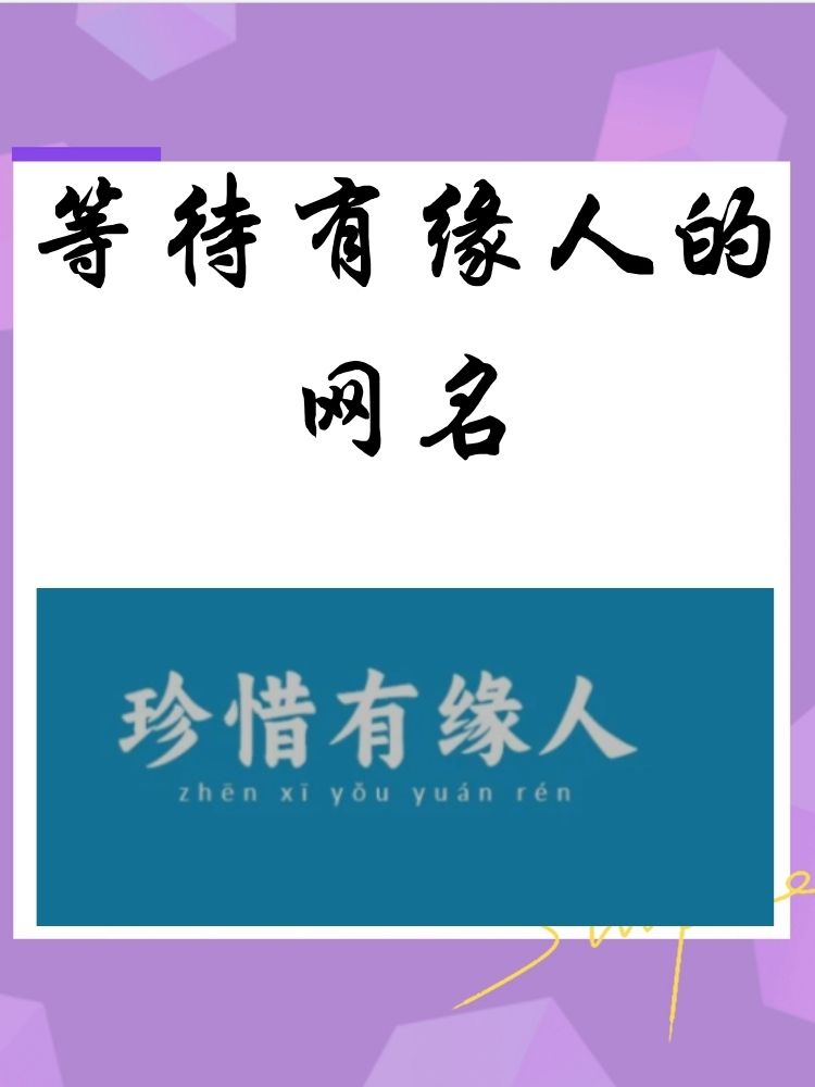 等待有缘人的网名