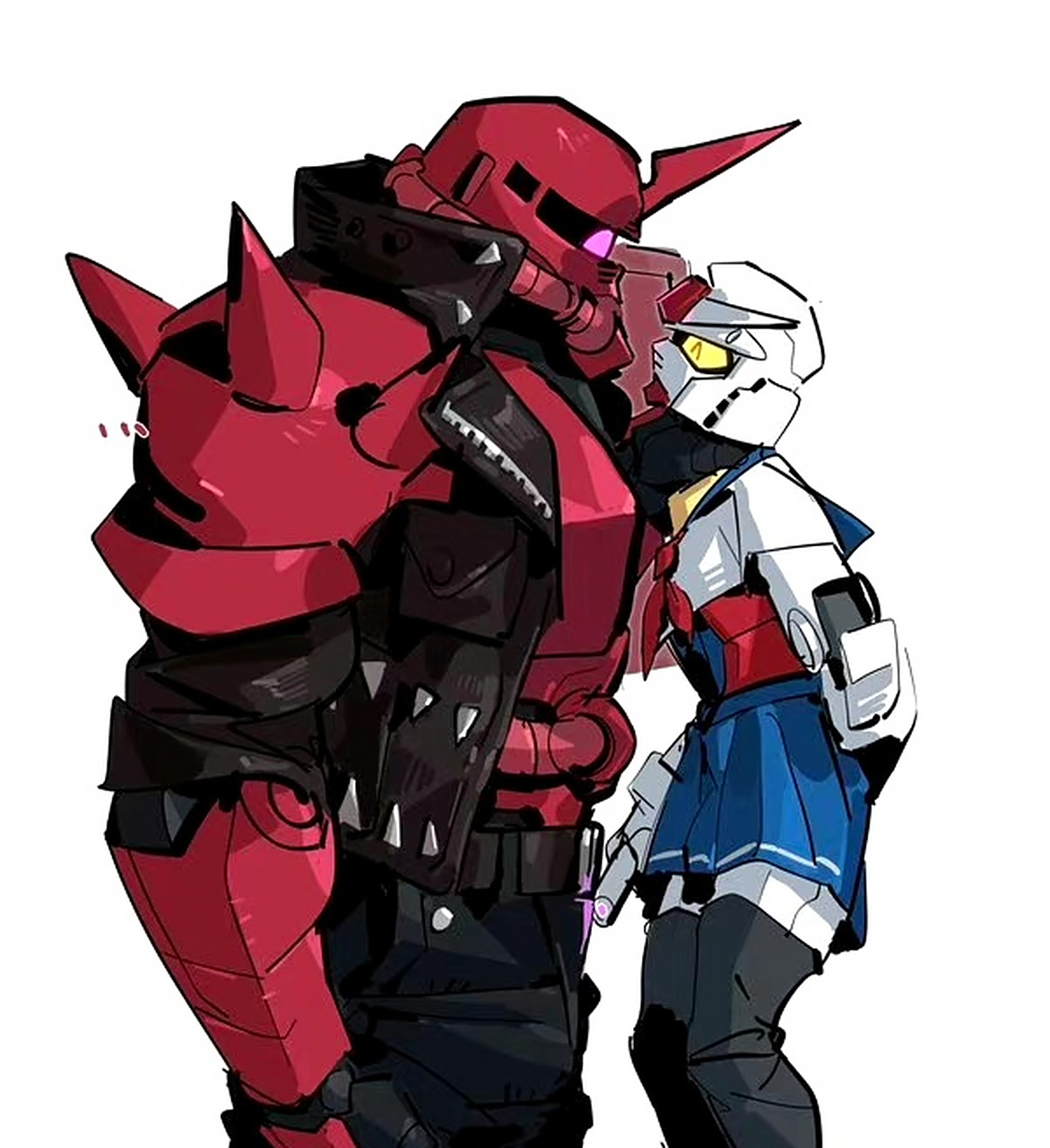 分享一组机动战士高达拟人插画作品,作者赋予了它们更多的人类特征