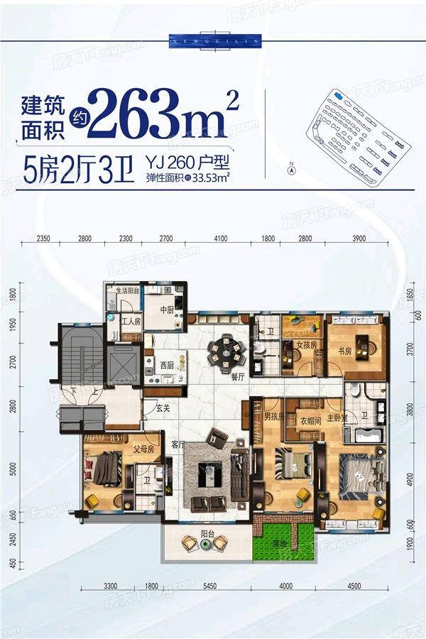 260平米经典户型图图片