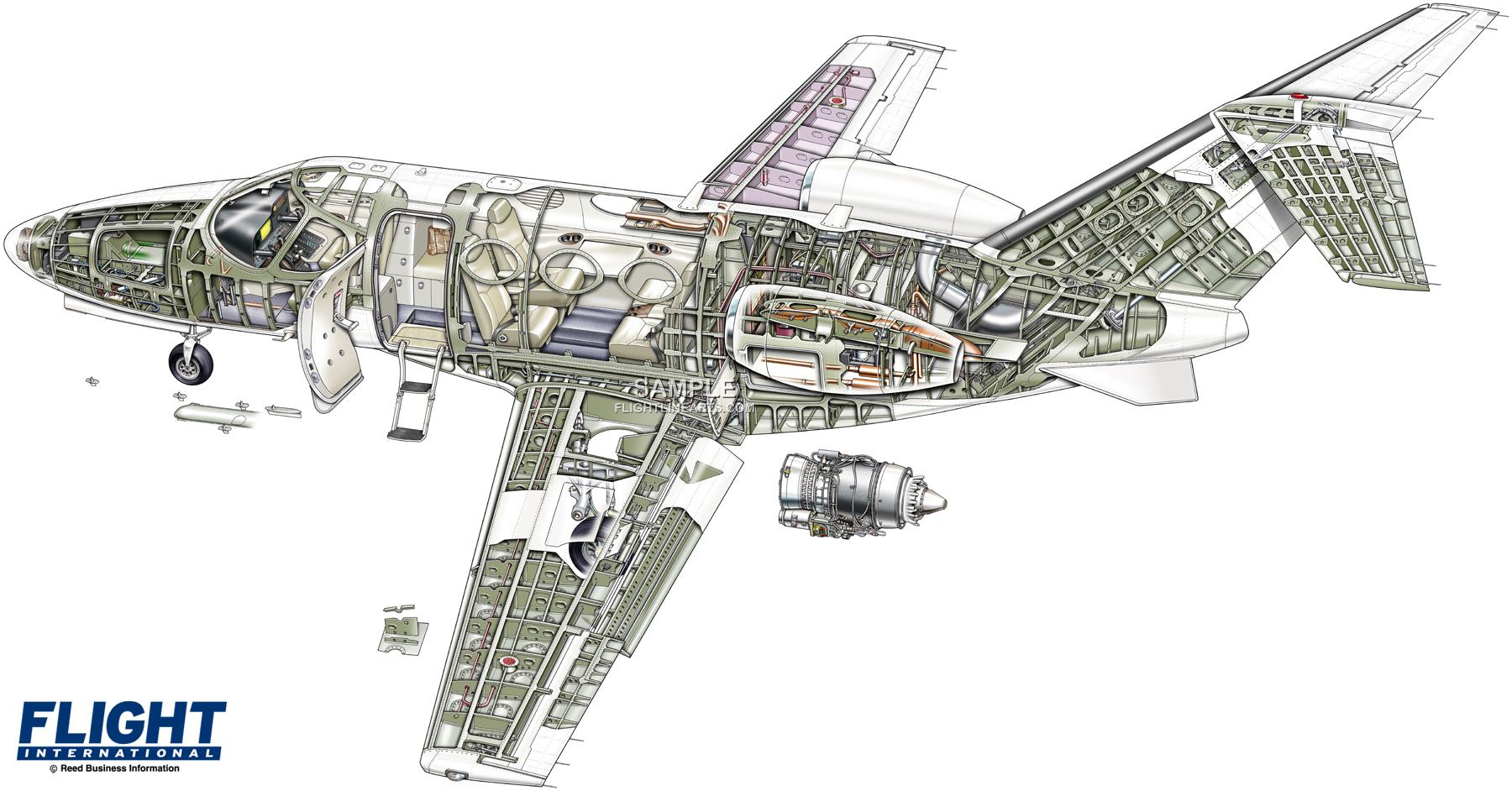 23个型号各国土豪才买得起的私人行政飞机结构剖视图