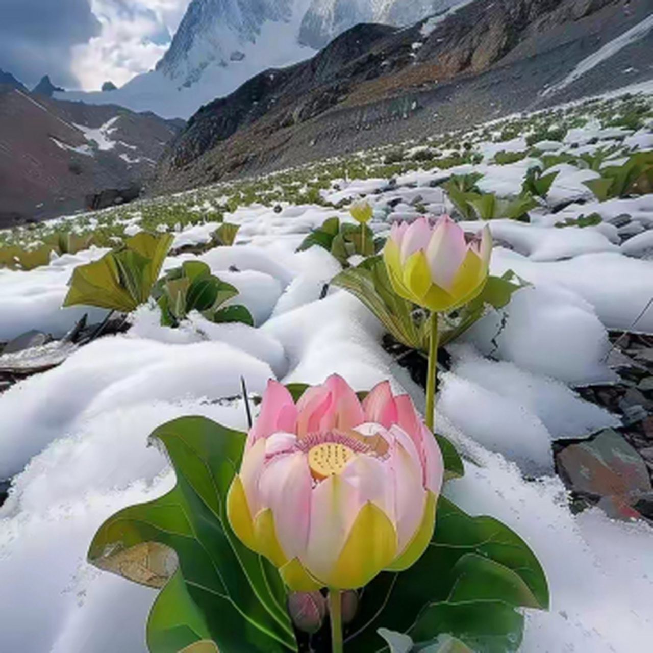 冰肌玉骨傲霜寒,不畏严寒的冬季王者,雪莲花在风雪中