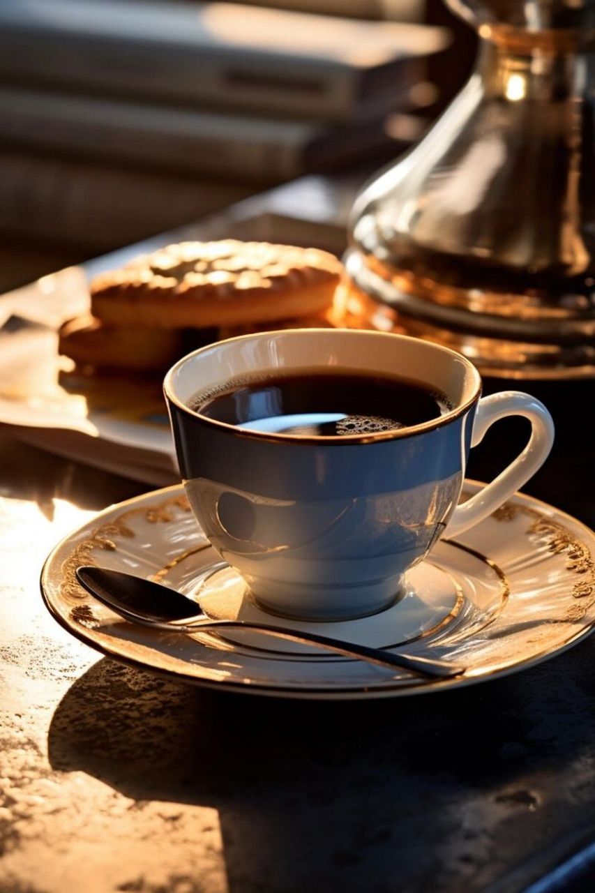 咖啡图片唯美图片  95 咖啡之香,唤醒晨曦:清晨的第一缕阳光与咖啡