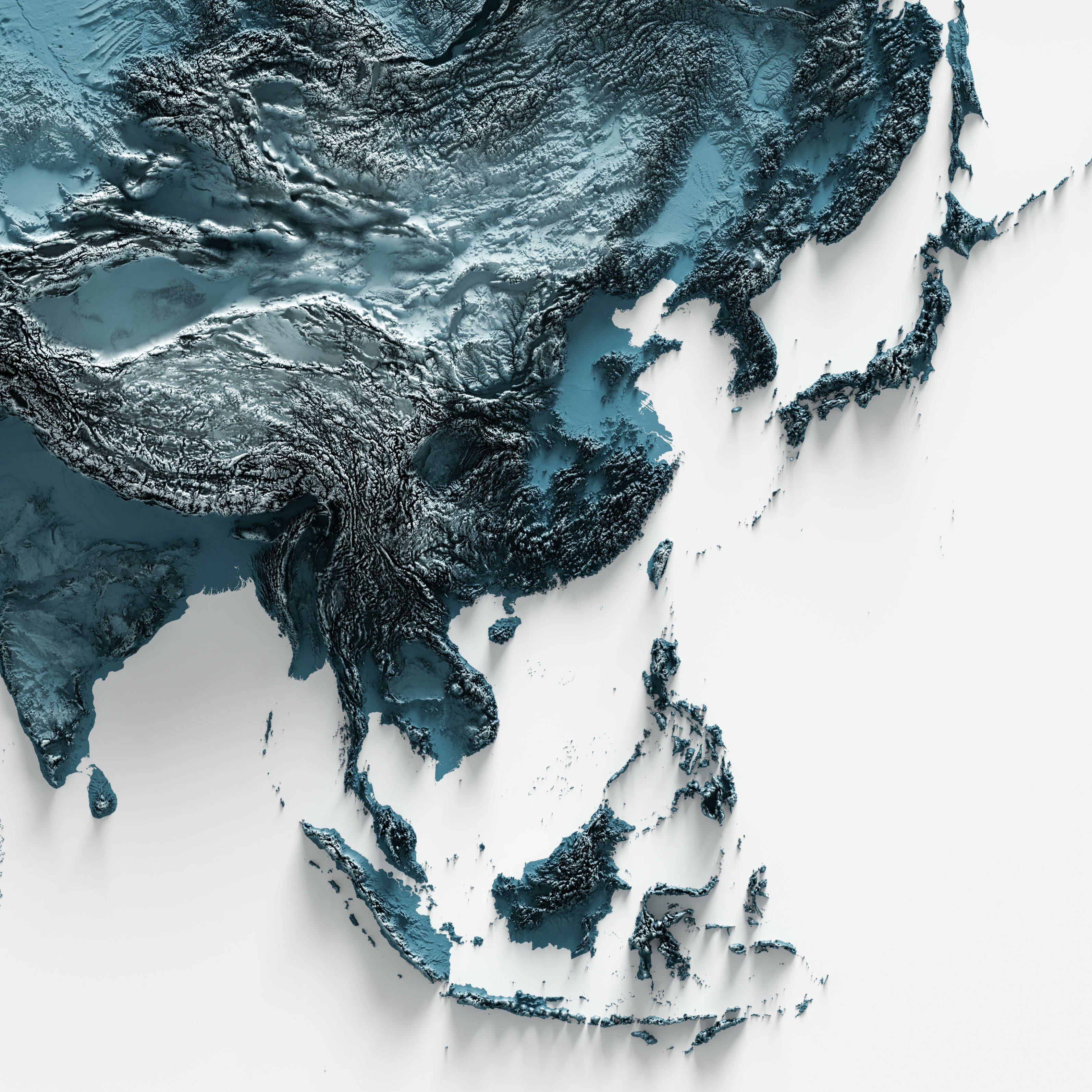 西太平洋地区地形图