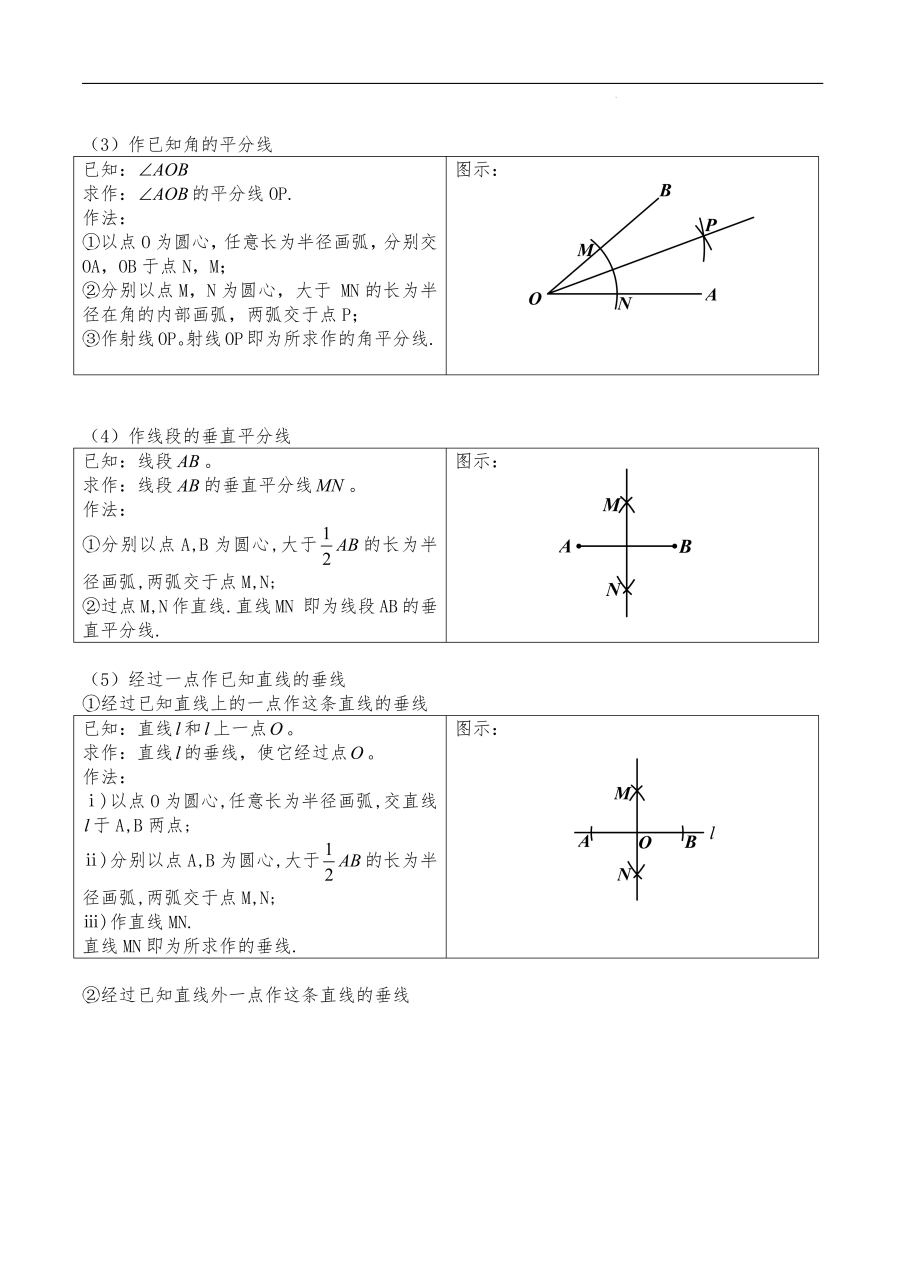 尺规作角的步骤图片