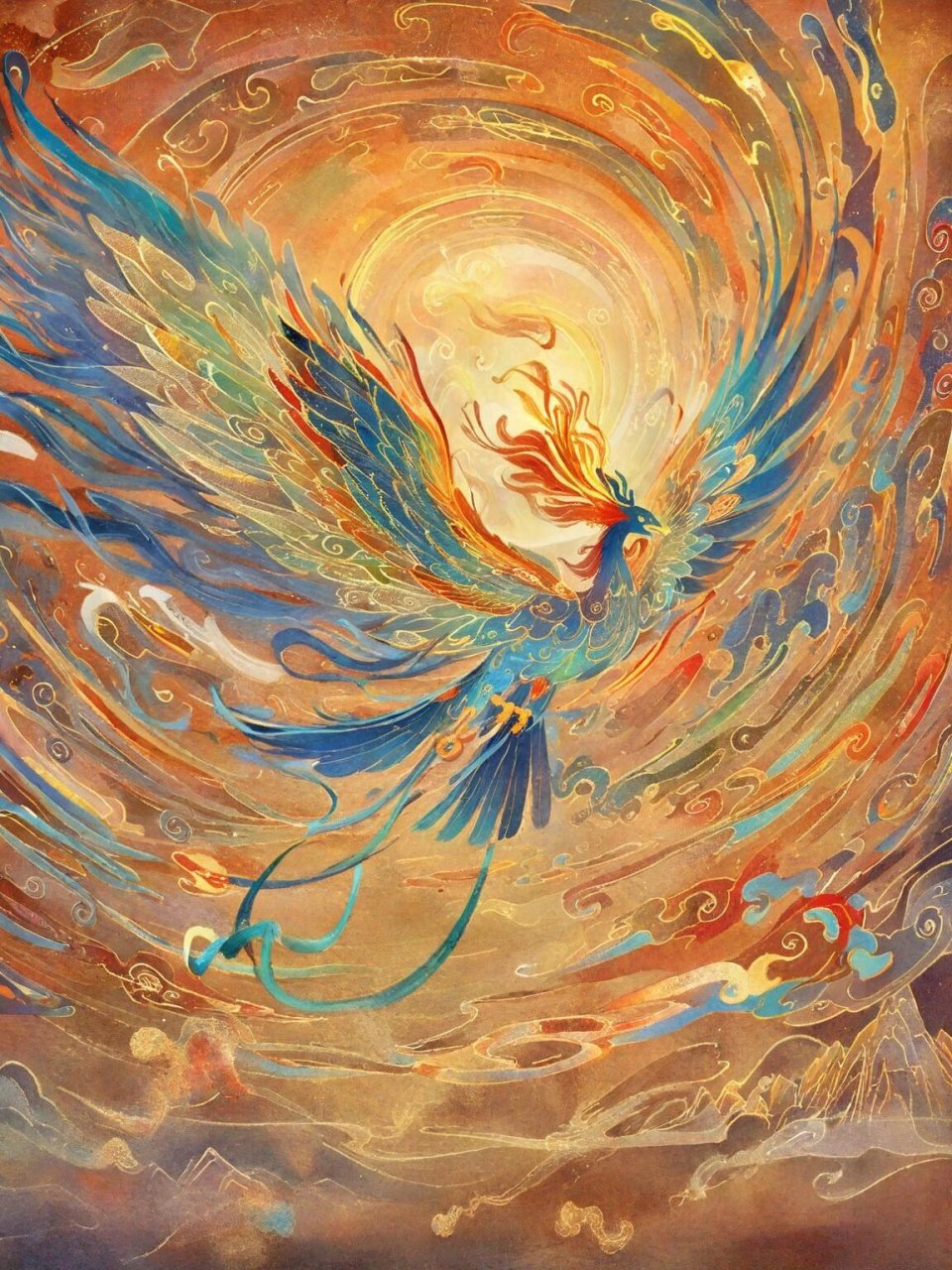 朱雀图片  朱雀是中国古代神话中的天之四灵之一,源于远古星宿崇拜