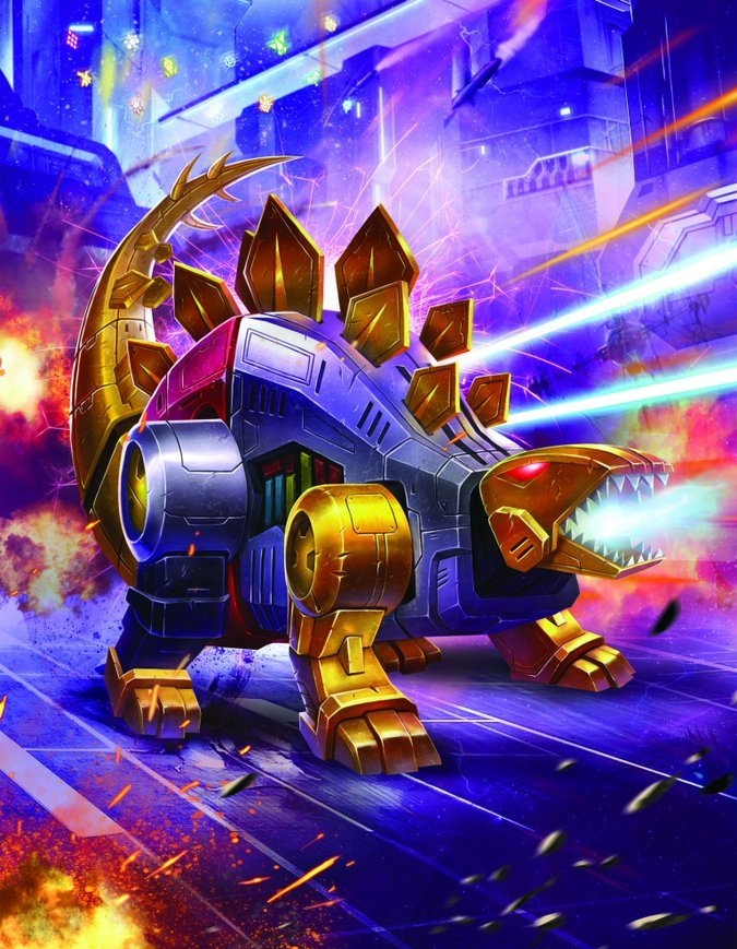 分享一组变形金刚角色插画,描绘了汽车人的恐龙小队,他们由千斤顶制造