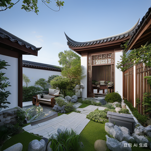 新中式花园设计图,园林设计