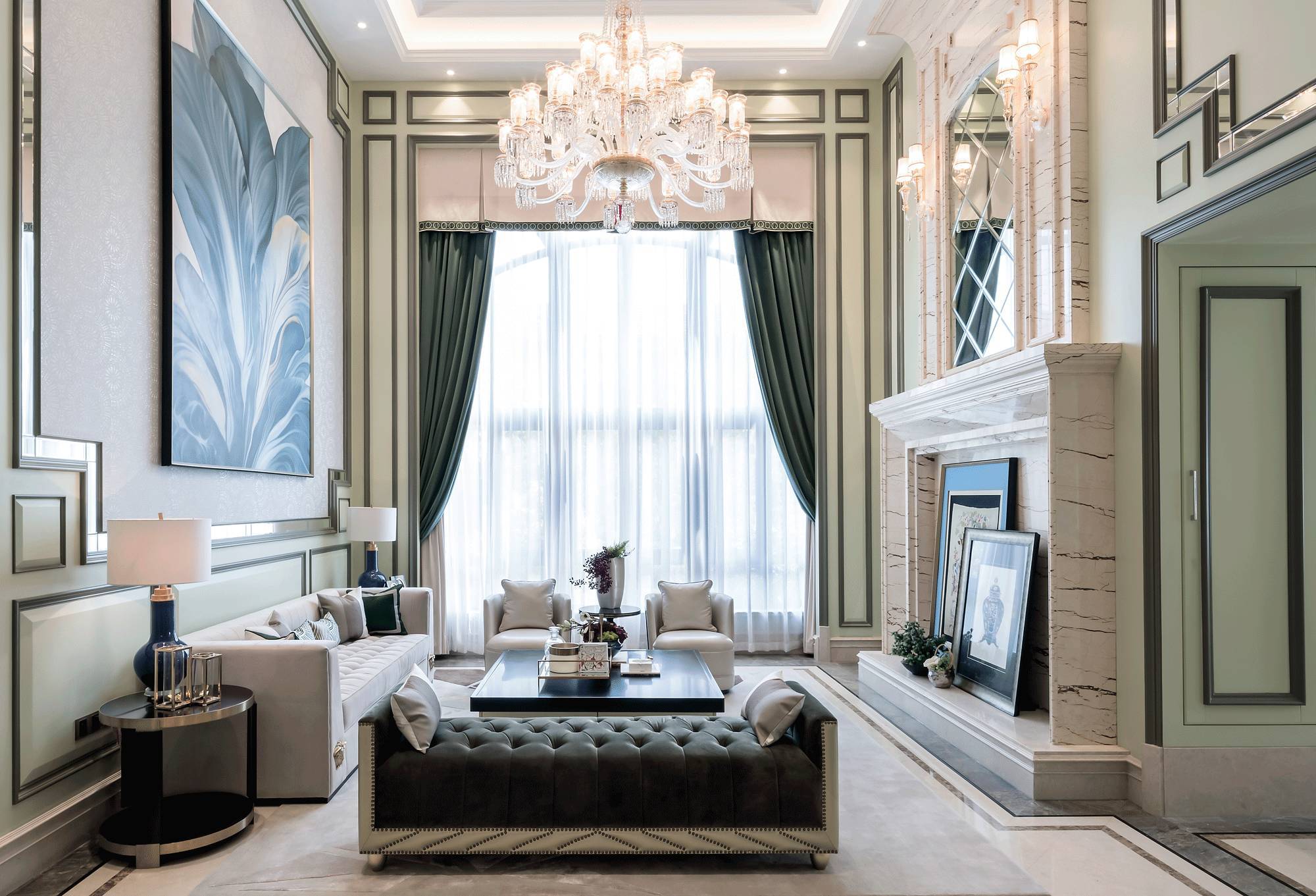 欧式古典风格别墅设计,典雅豪华又不失休闲舒适  本案以精致的线条