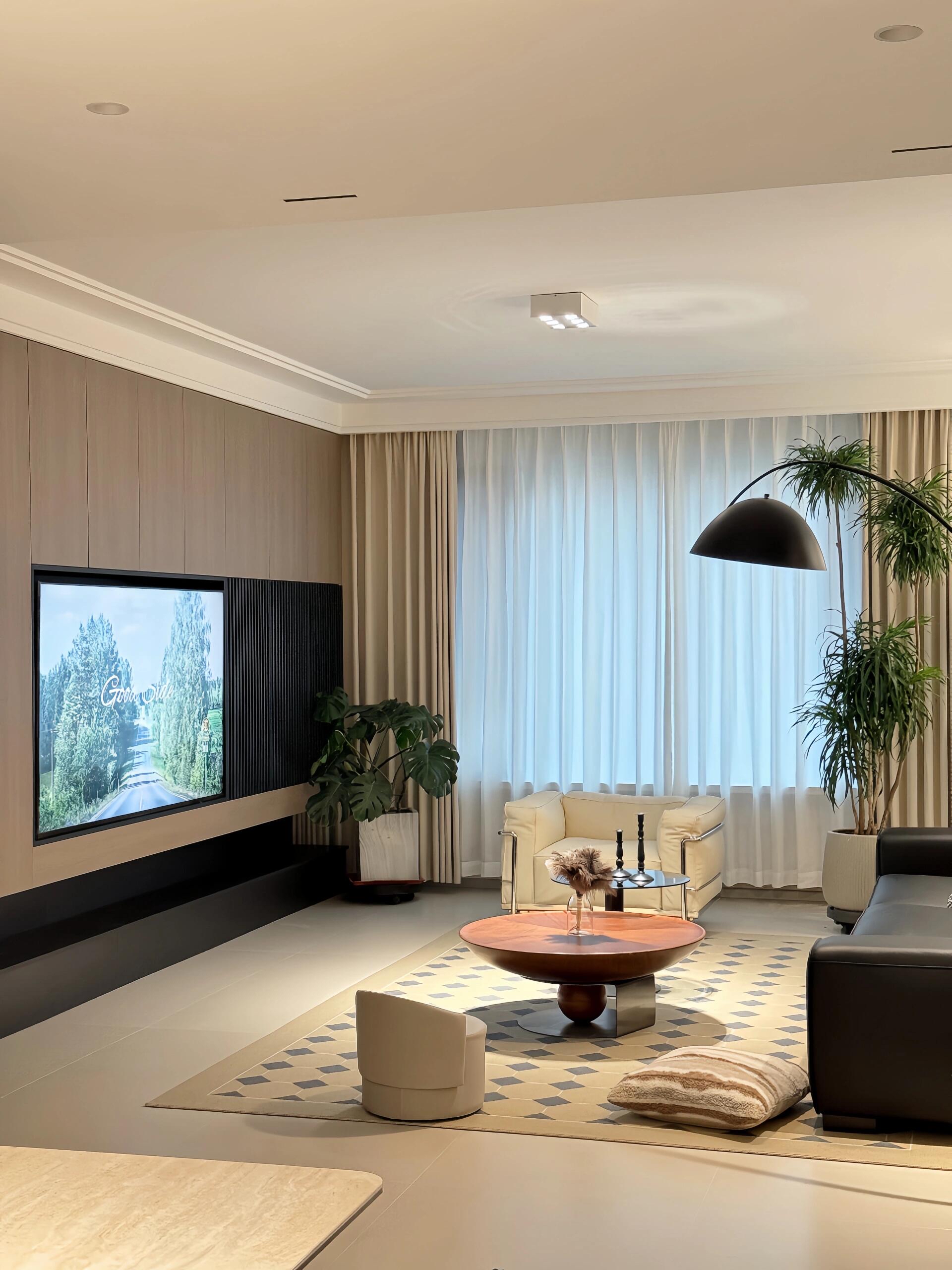 132平米的现代简约风客厅实景案例分享.#家居装修# #装修