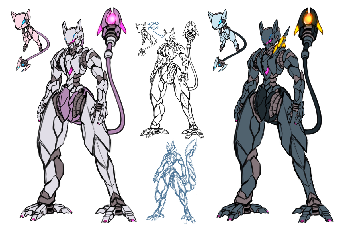 3组机甲超梦概念设计,超梦x和超级超梦y大家喜欢哪个?