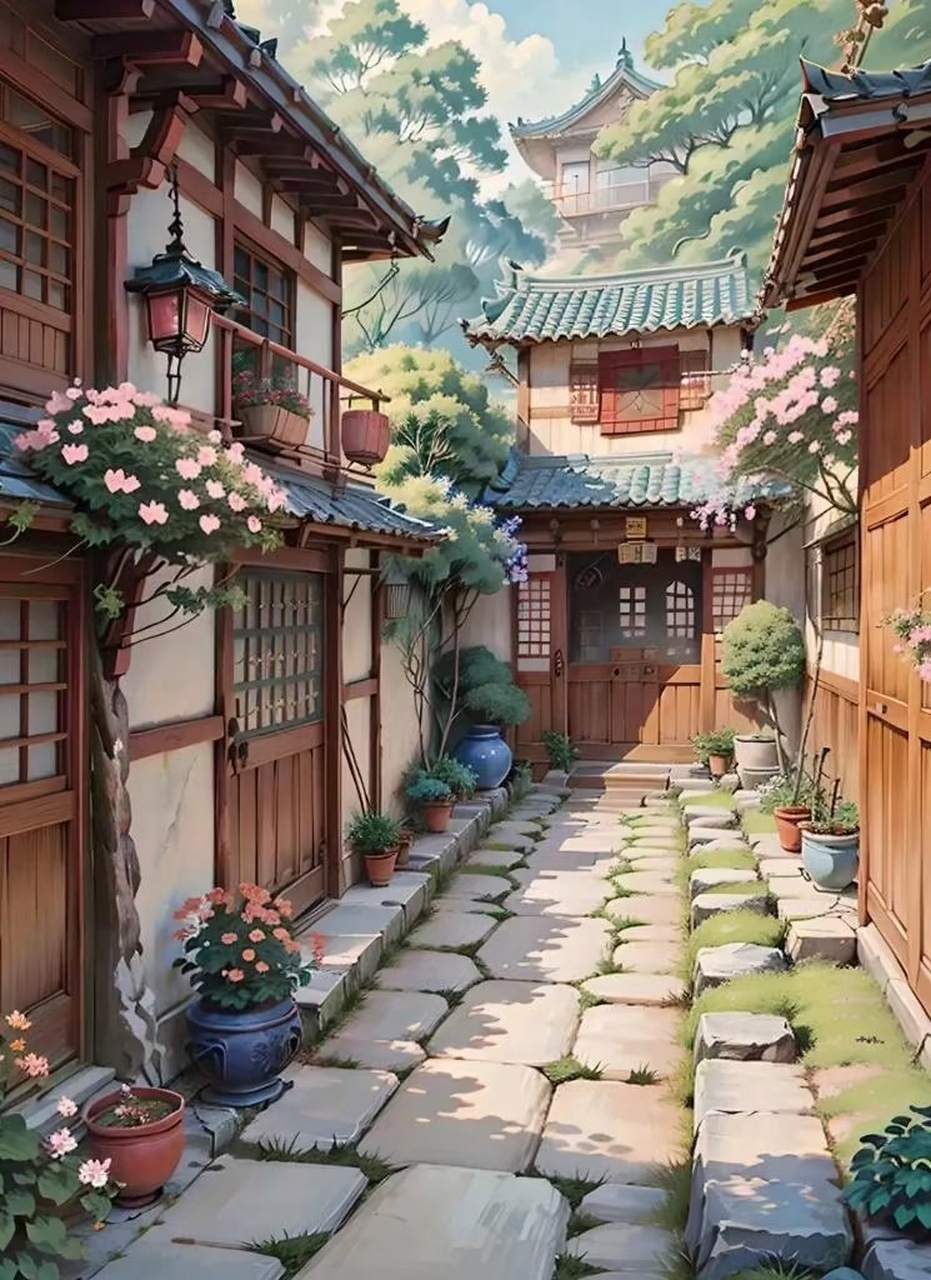 第五桥畔水亭东,玉柳当空舞,桃花照眼红.