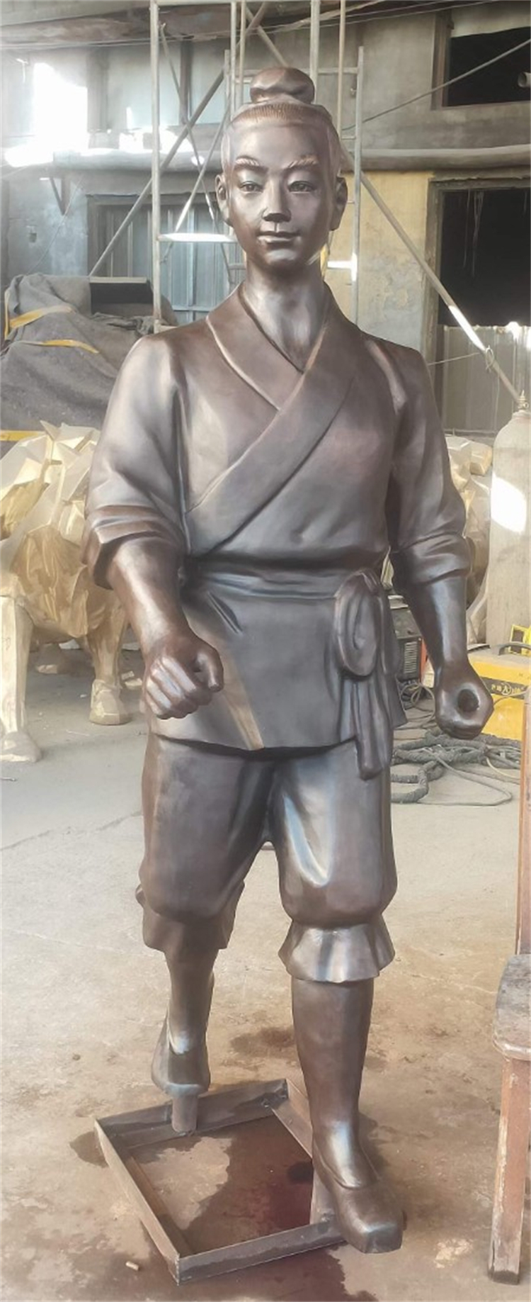 铸铜牛郎织女雕像,古代传统人物雕塑
