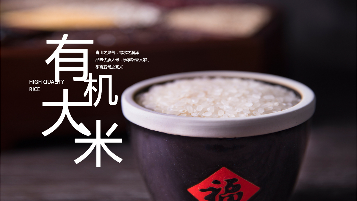 稻田水稻有机绿色大米农业丰收ppt模板