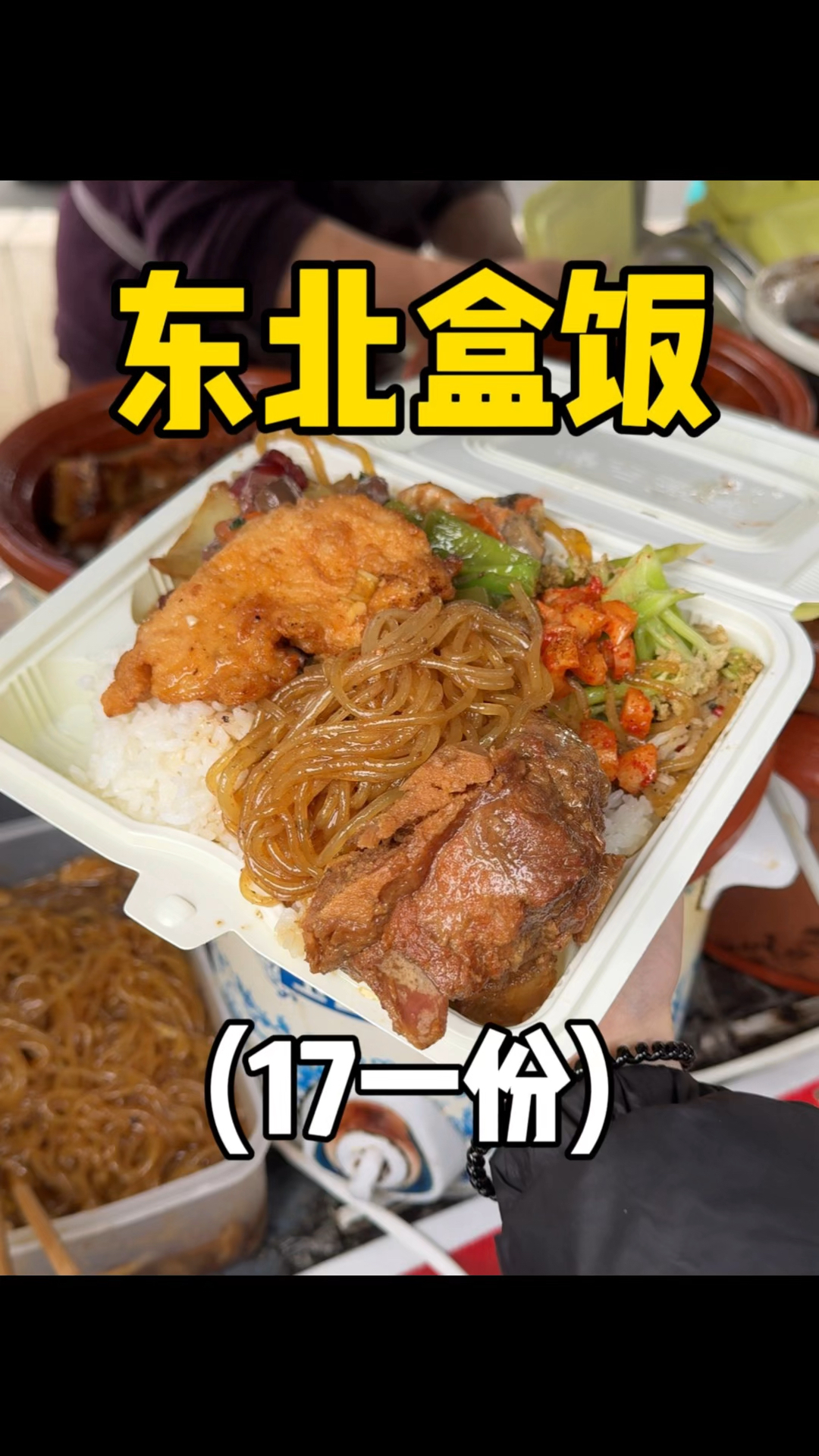 东北叔叔的路边摊盒饭,感受一下这17块带来的震撼!