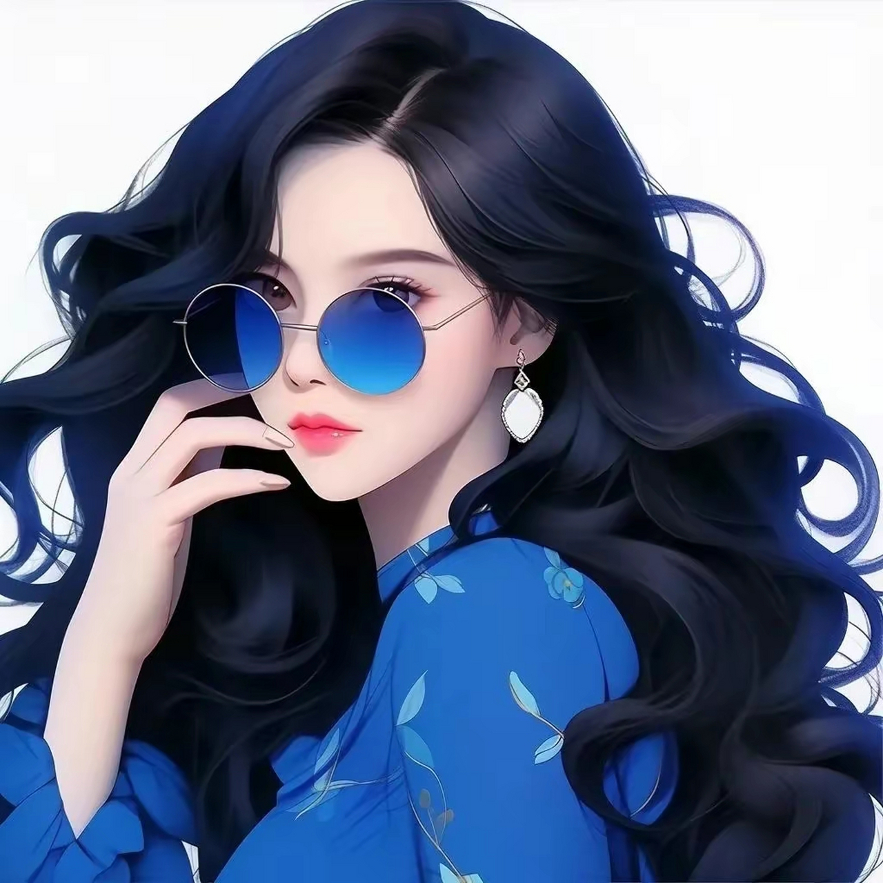 蓝色系女生头像,深蓝如夜,散发着无尽的魅力 #一年赏花时