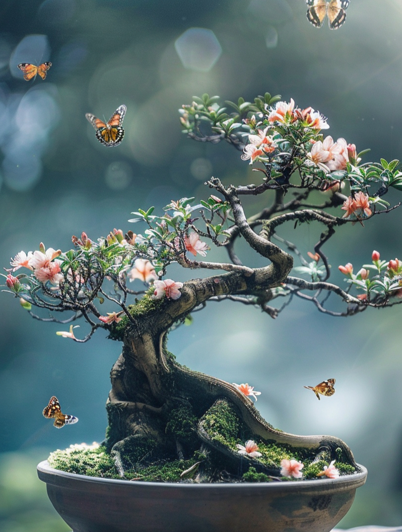 杜鹃花盆景图片图片