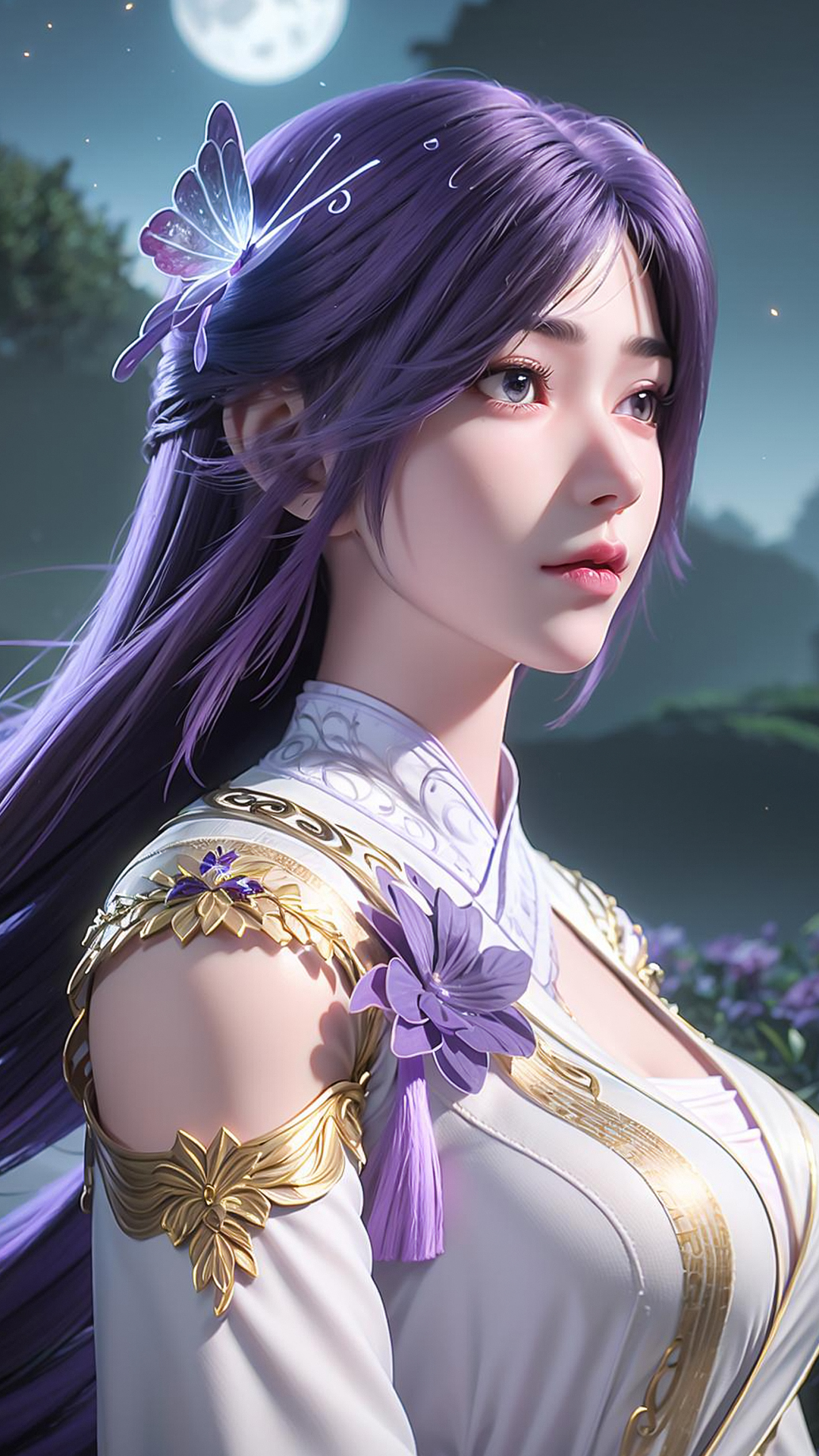 《完美世界》云曦ai绘画:紫衣仙子,天命神女