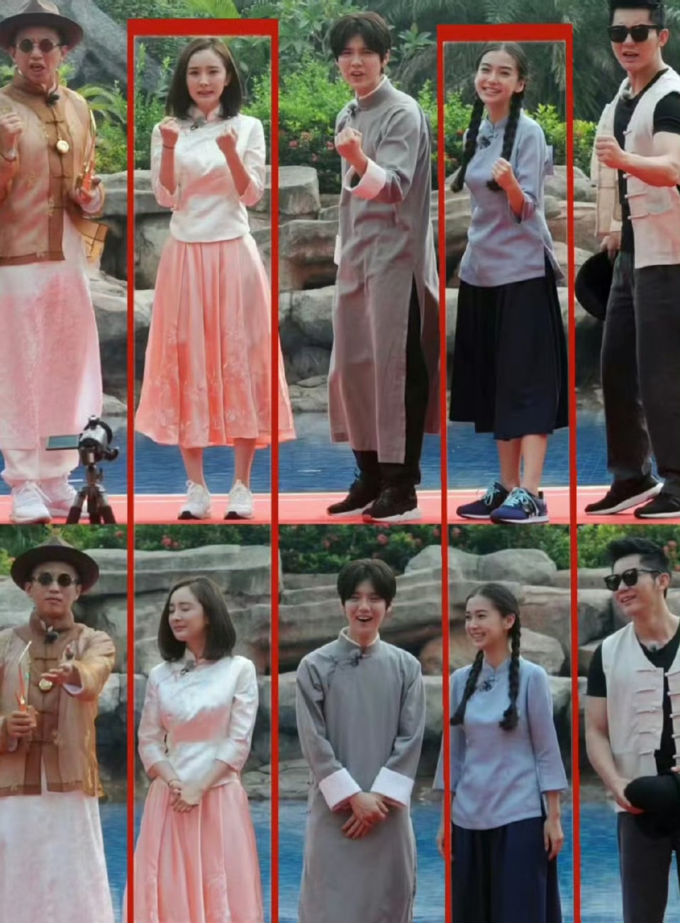 早年跑男杨幂和angelabqby生图都好真实,一个方脸一个凸嘴