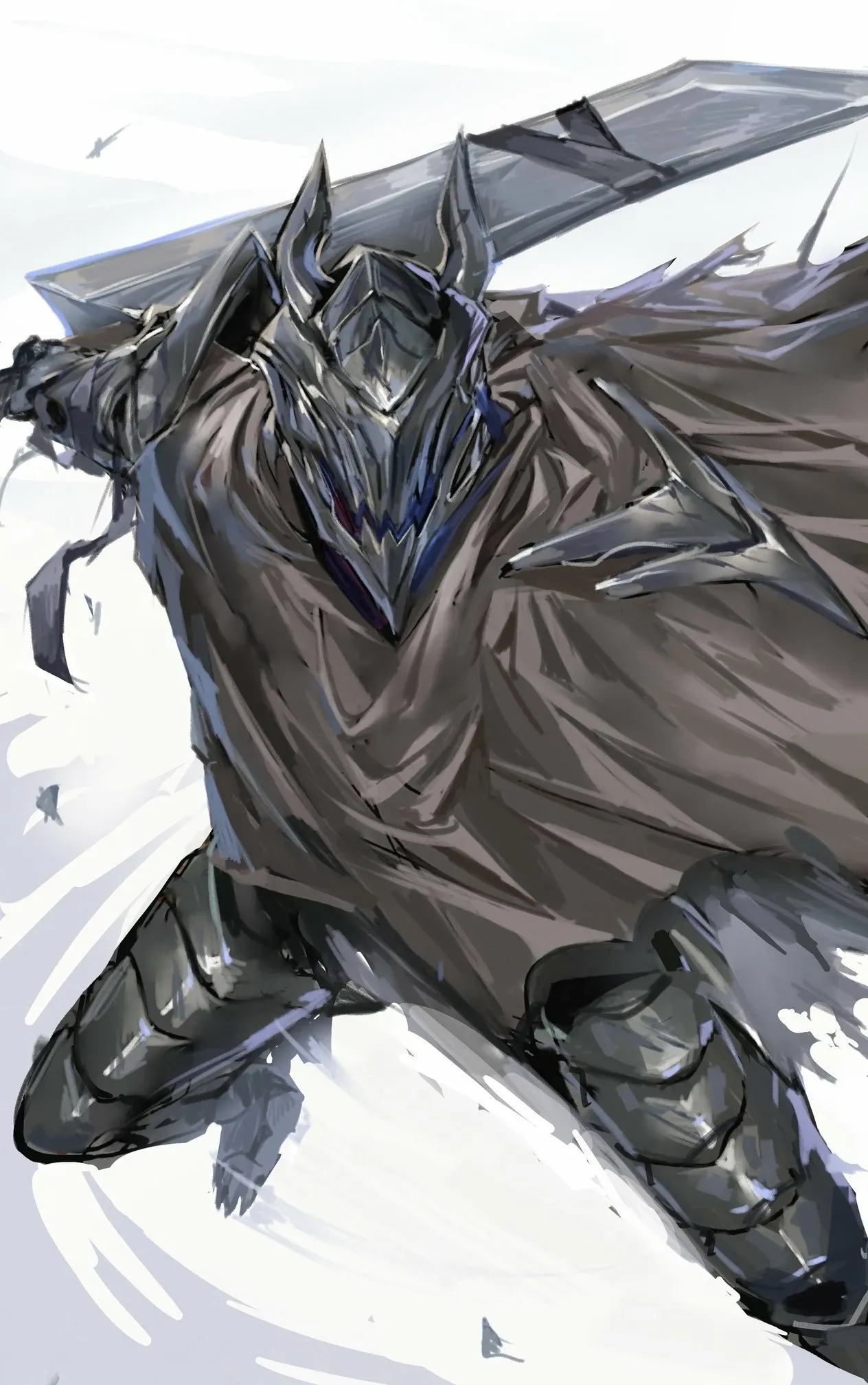 画师nameno绘制的一组骑士插画作品,用富有质感的色彩再现了骑士盔甲