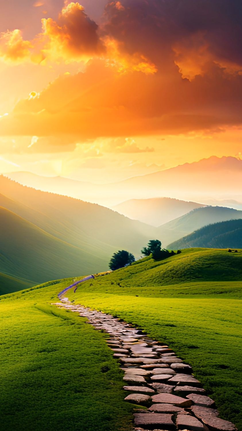 天边云彩漫舞山丘,草原石头路弯如梦,往事唯美治愈深思-度小视