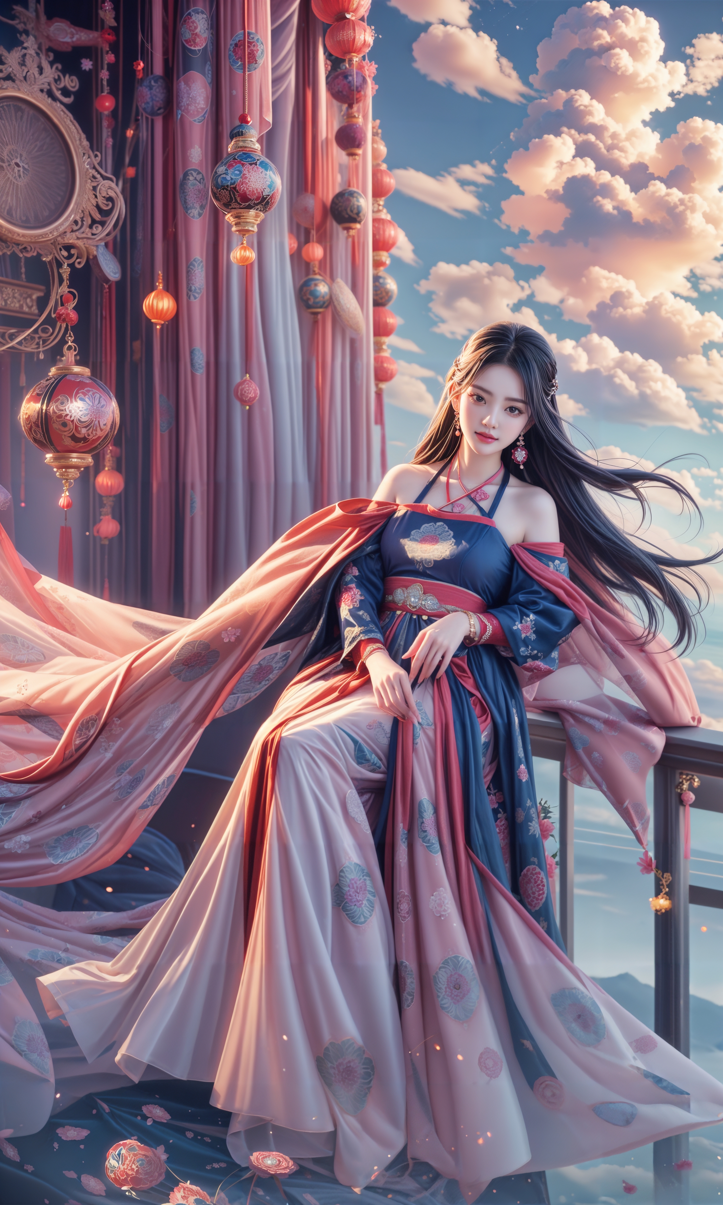 ai美女图片# #美女# #ai美女壁纸# 	蔚蓝的天空被洁白,绵软的云朵