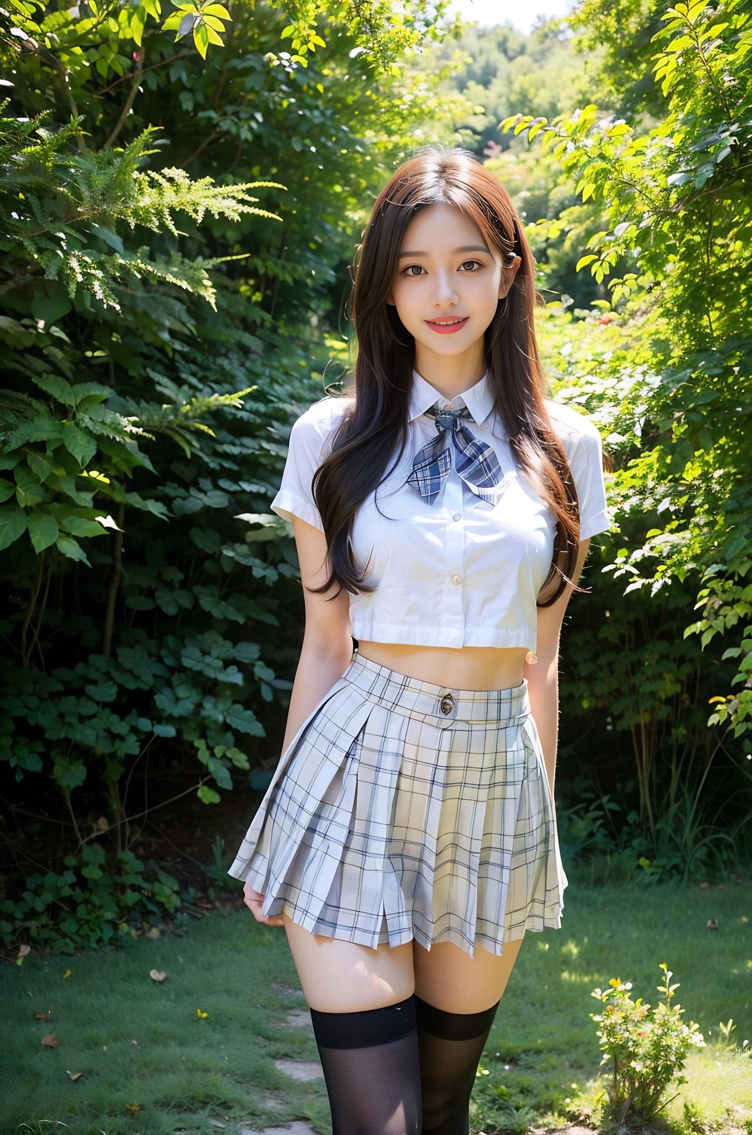 格子百褶裙,少女情怀总是春