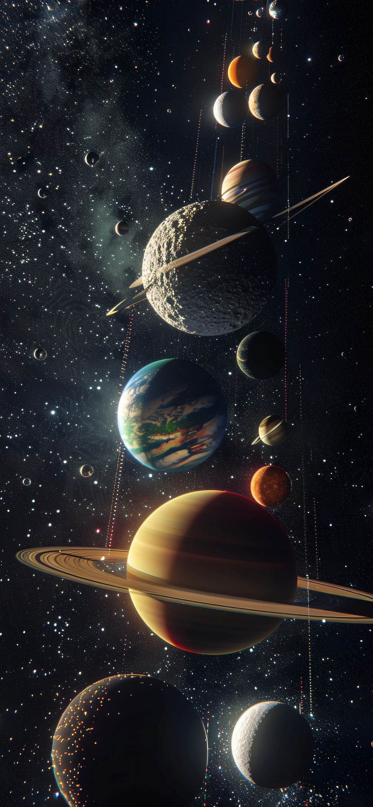 分享一组星球插画作品,展现了不同行星在宇宙间的形象,让人们感受到