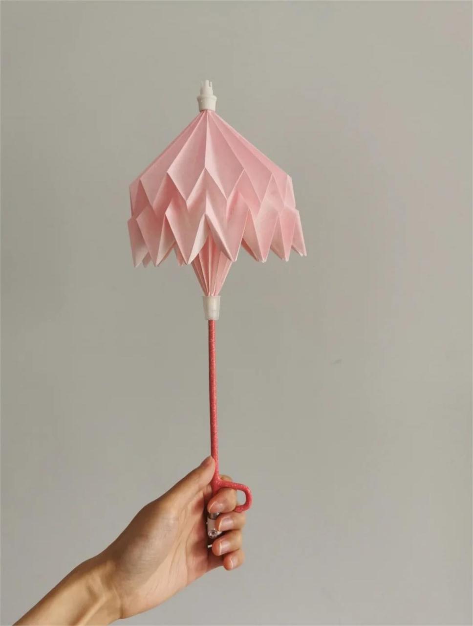 准备好所需的材料,一把折纸雨伞和一个衣架.