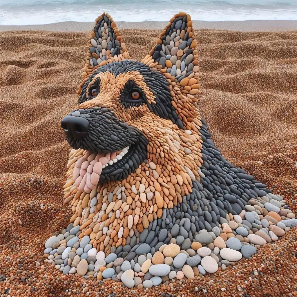 用小鹅卵石堆砌起来的作品,堪称一件艺术品!