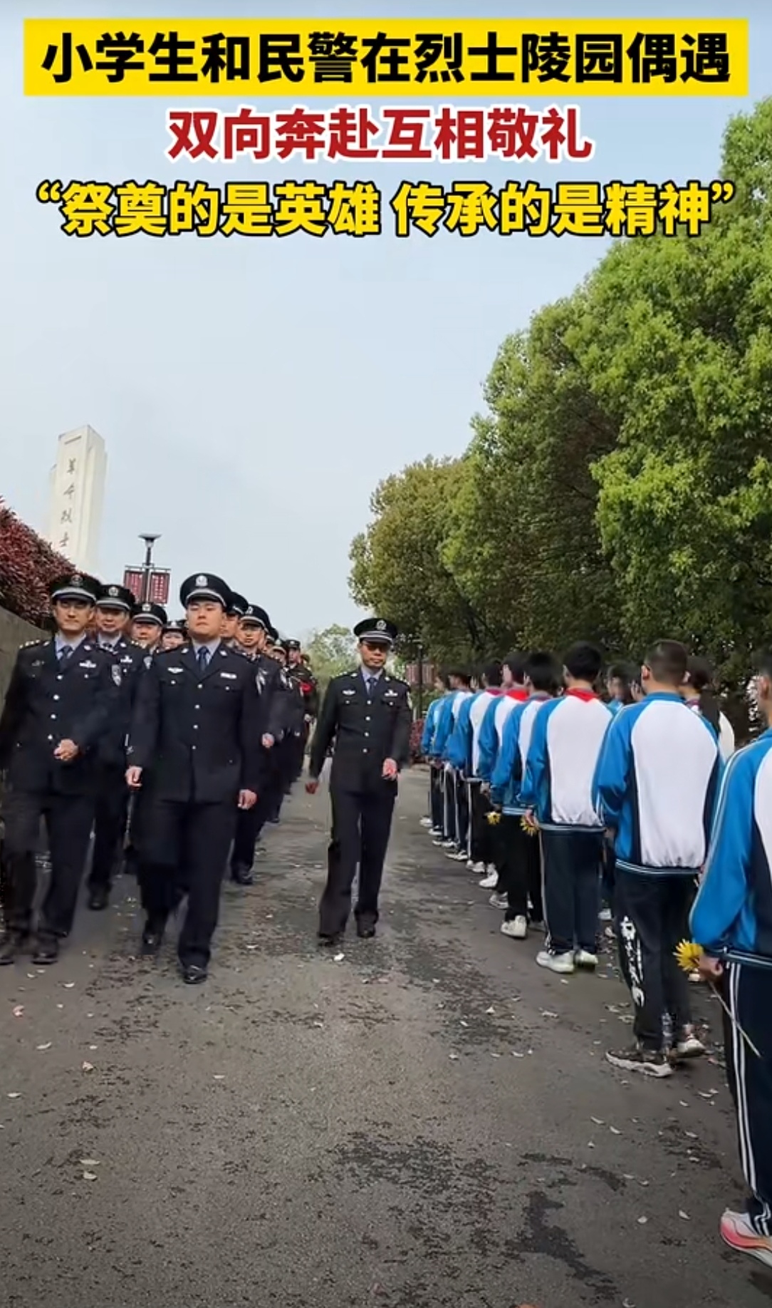 特殊的日子里祖国的未来与祖国责任偶遇了立正敬礼共同祭奠英烈们