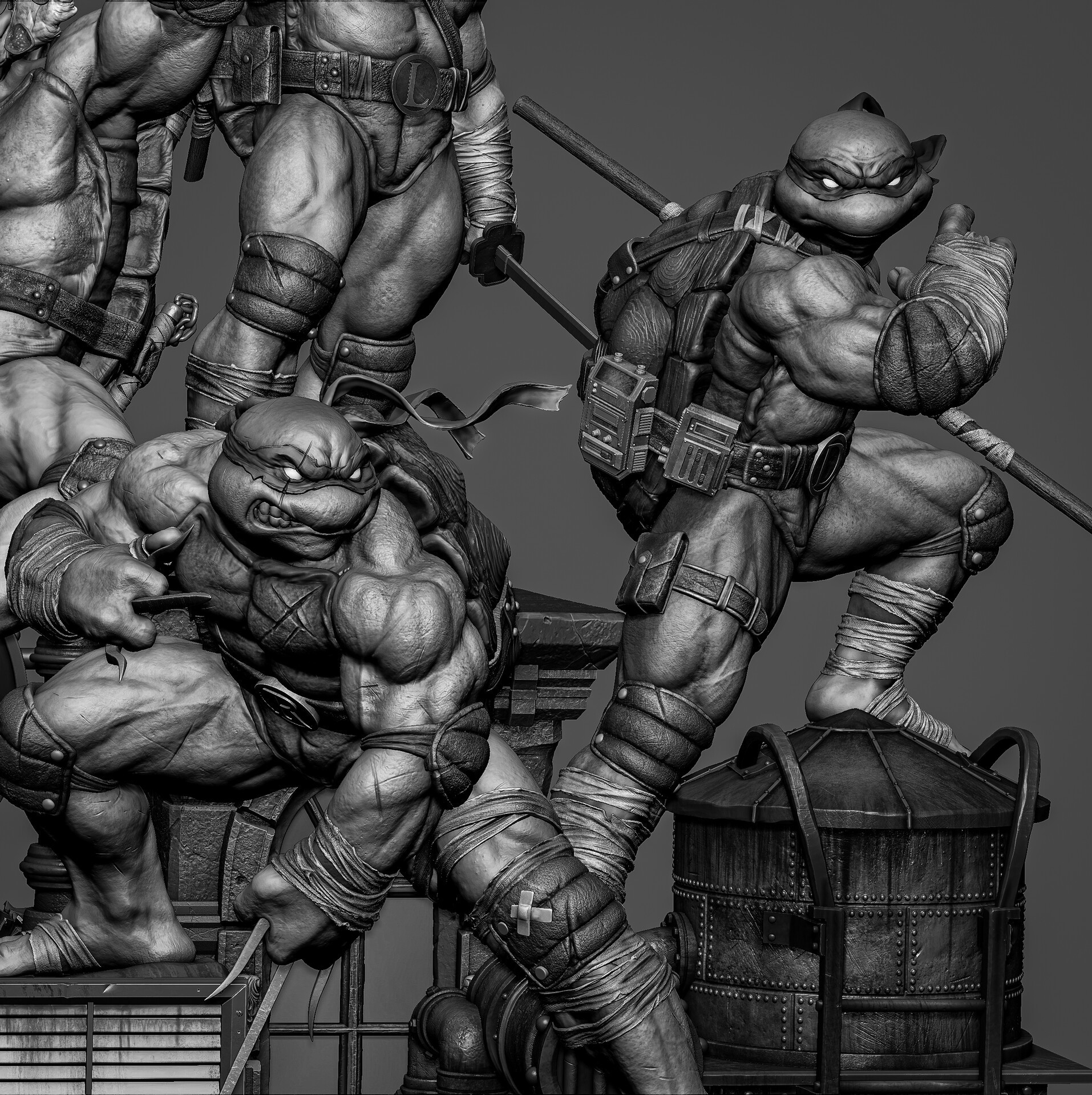 建模欣赏:写实风格忍者神龟