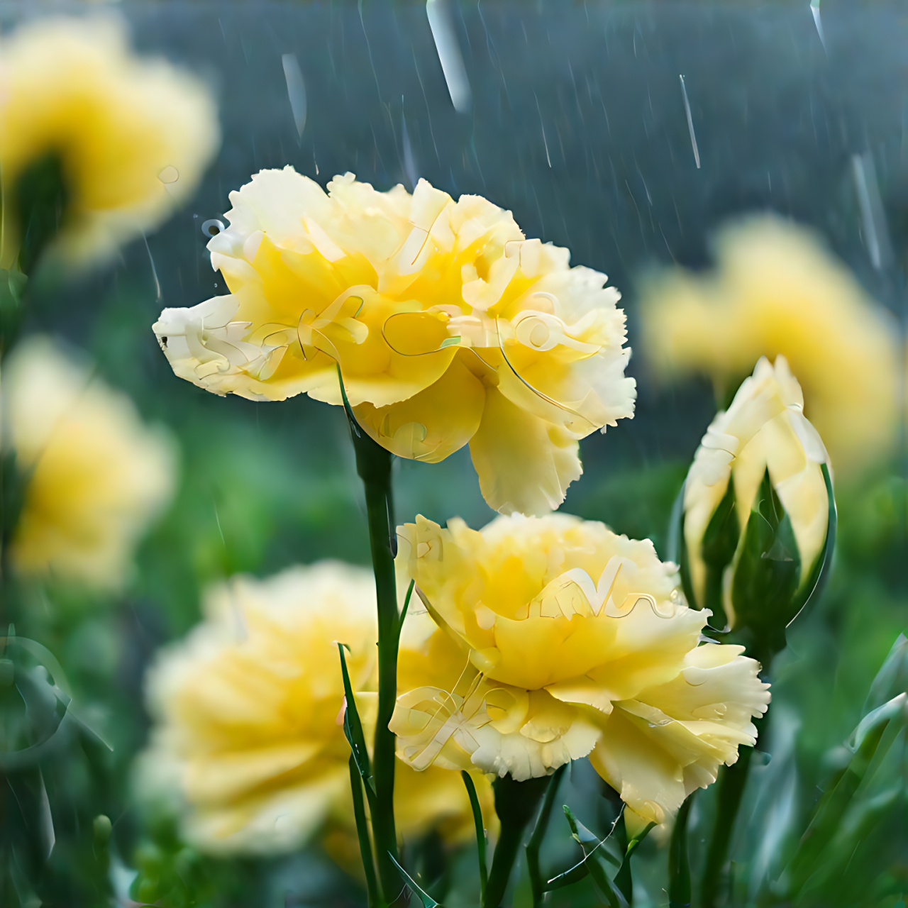 当这两种元素结合在一起,黄色康乃馨成为了一种传递深情厚意的