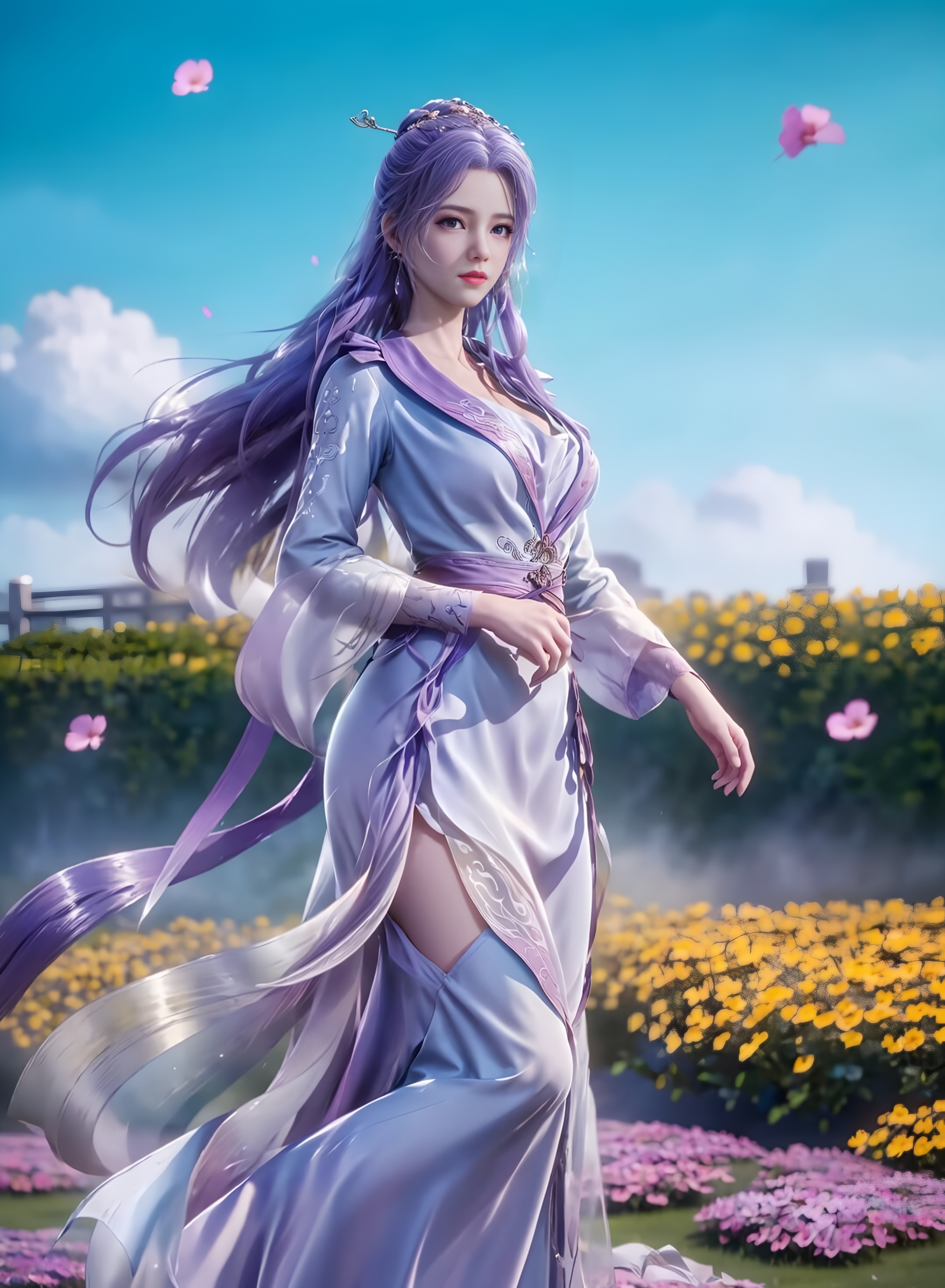 《师兄啊师兄》云霄仙子ai绘图作品:紫色系美女,也不