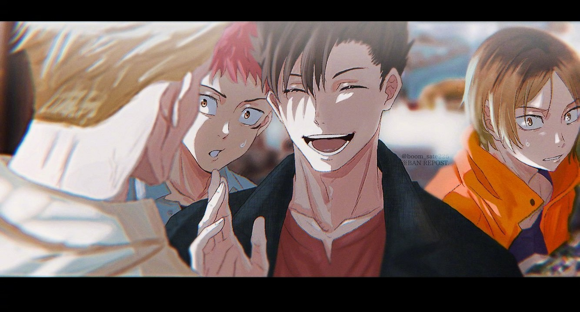 分享一组动漫《咒术回战》同人插画作品,展现了剧中人物与其他动画