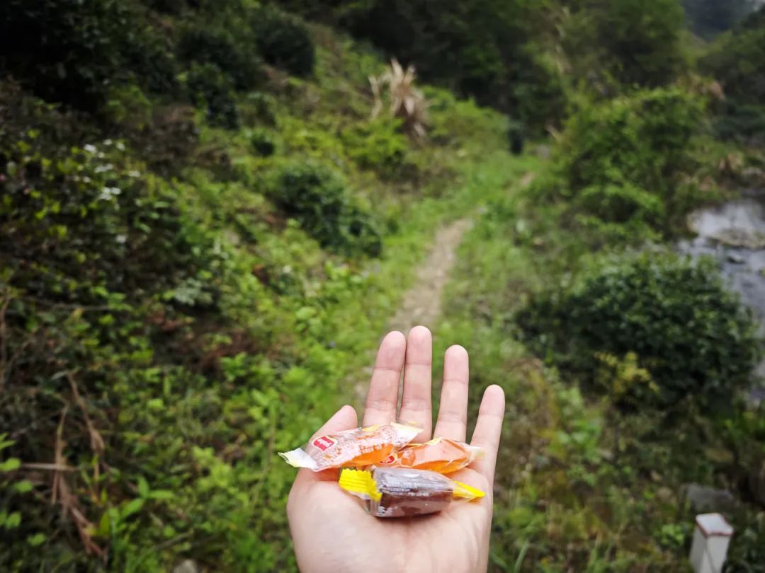 走着,走着,罗叔从口袋里掏出好多糖,给我吃,我挑了一颗橘子味的软糖.