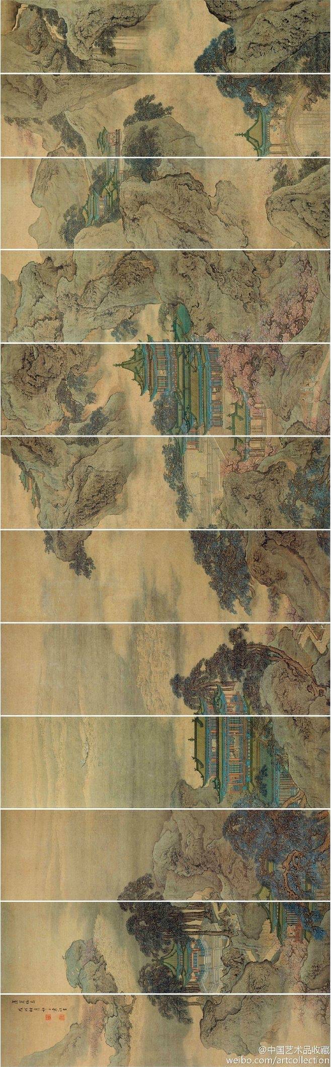 界画的优秀精品之作,并将古代名作巧妙地运用到瓷上界画山水作品中